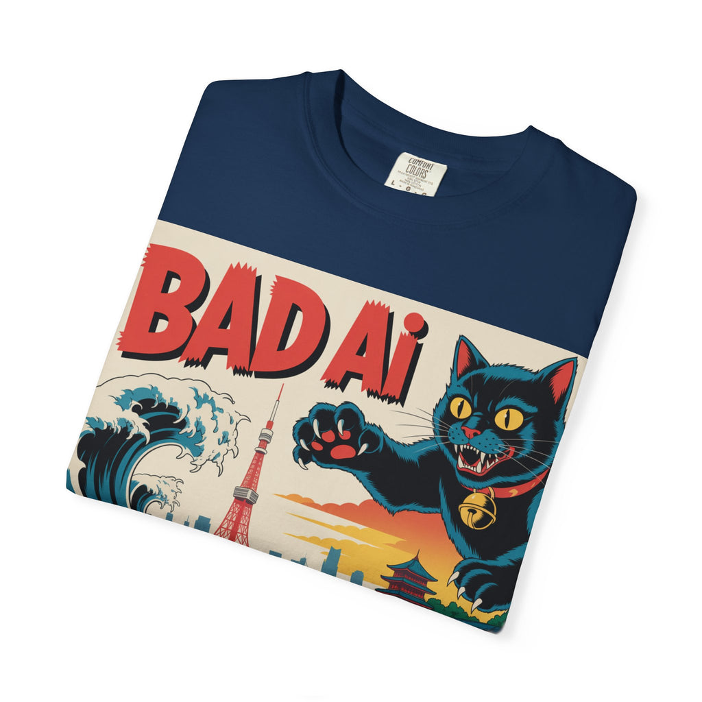BAD AI  " Kaiju Kitty "  Unisex Garment-Dyed T-shirt
