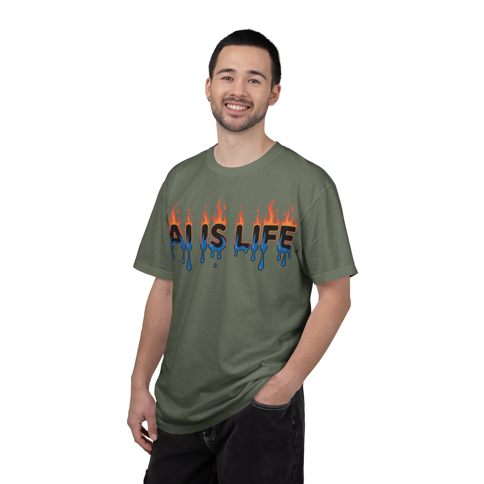AI IS LIFE – “AI MELTDOWN” Unisex Garment-Dyed T-shirt
