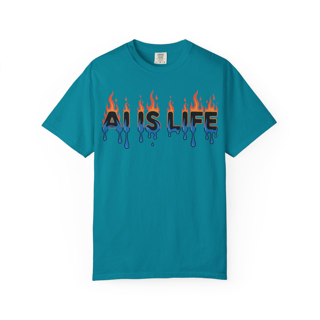AI IS LIFE – “AI MELTDOWN” Unisex Garment-Dyed T-shirt