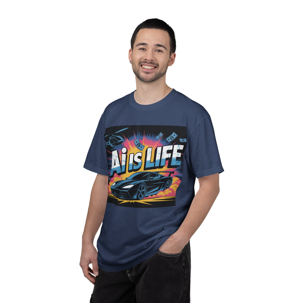 AI Is Life  "Action Mode"  Unisex Garment-Dyed T-shirt