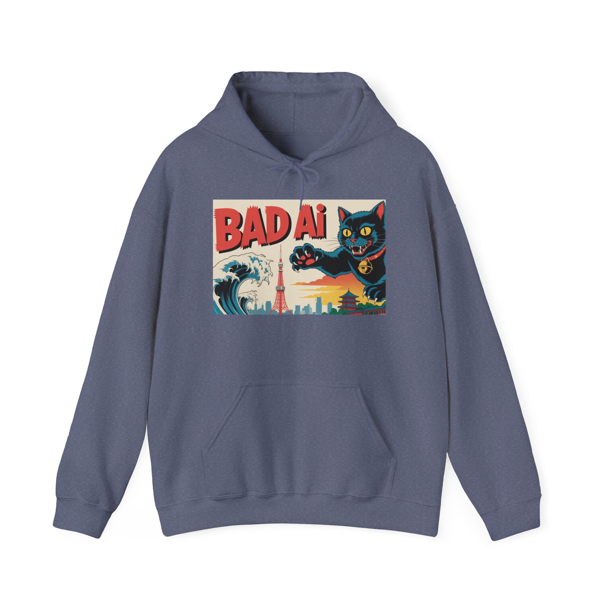 BAD AI " Kaiju Kitty " Unisex Heavy Blend™ Hooded Sweatshirt