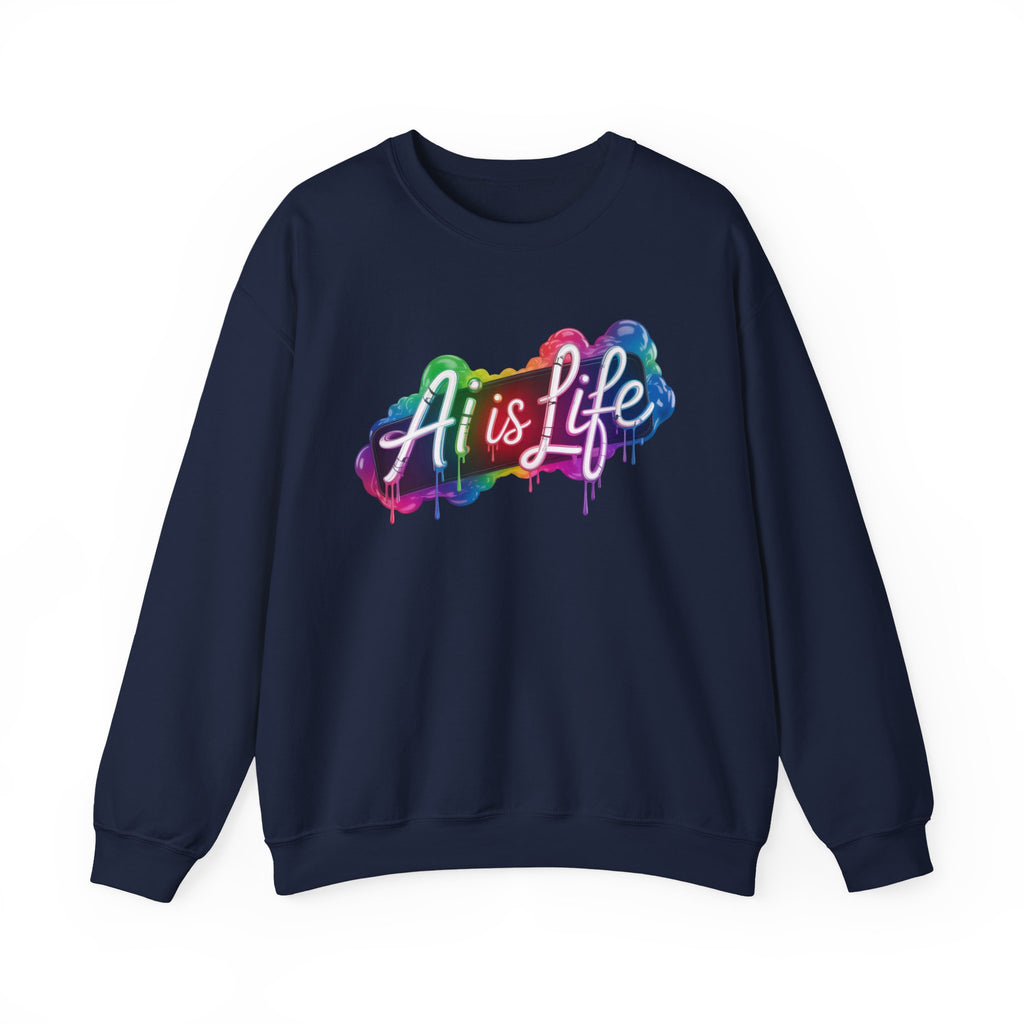 AI is LIFE  “PipeDream Intelligence”  Heavy Blend™ Crewneck Sweatshirt