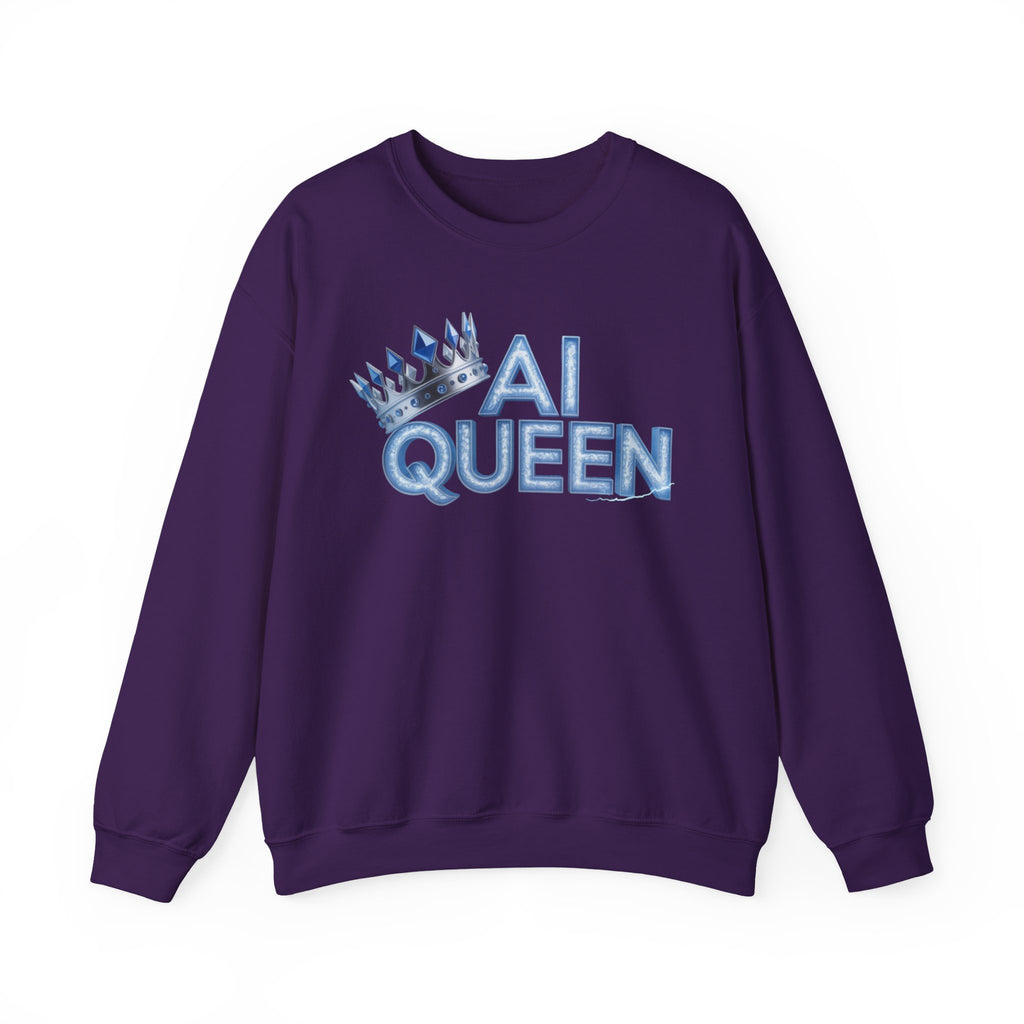 AI Queen "Frost Crown Frequency" Unisex Heavy Blend™ Crewneck Sweatshirt