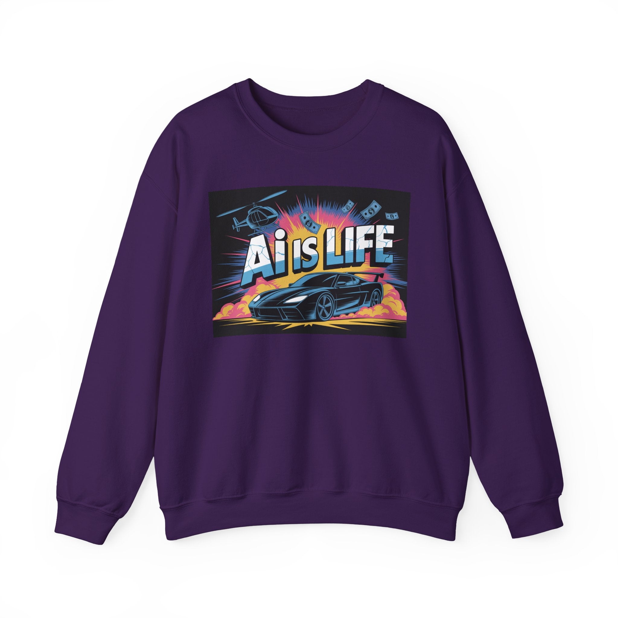 AI Is Life  "Action Mode”  Unisex Heavy Blend™ Crewneck Sweatshirt