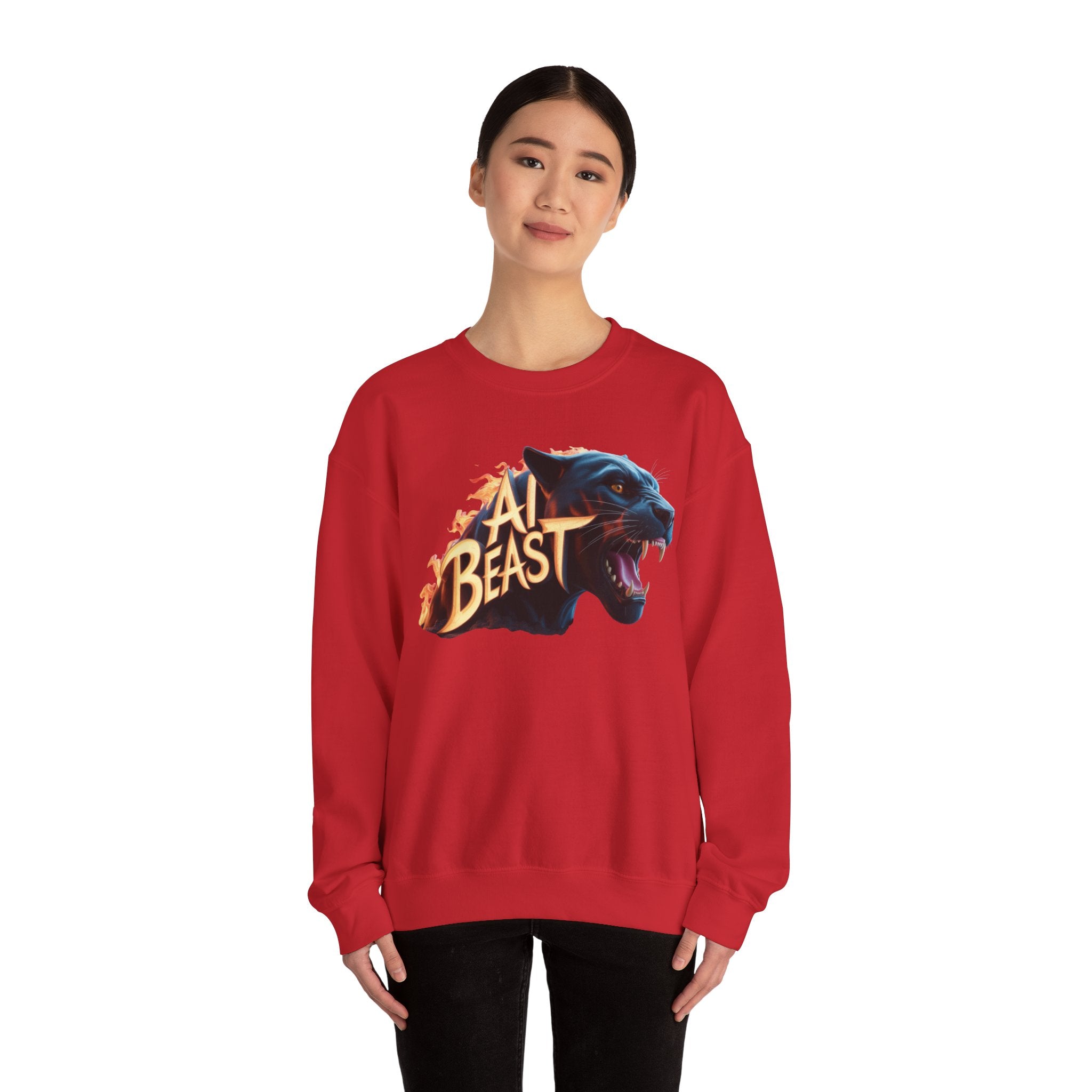 AI BEAST  "Wildfire Algorithm" Unisex Heavy Blend™ Crewneck Sweatshirt