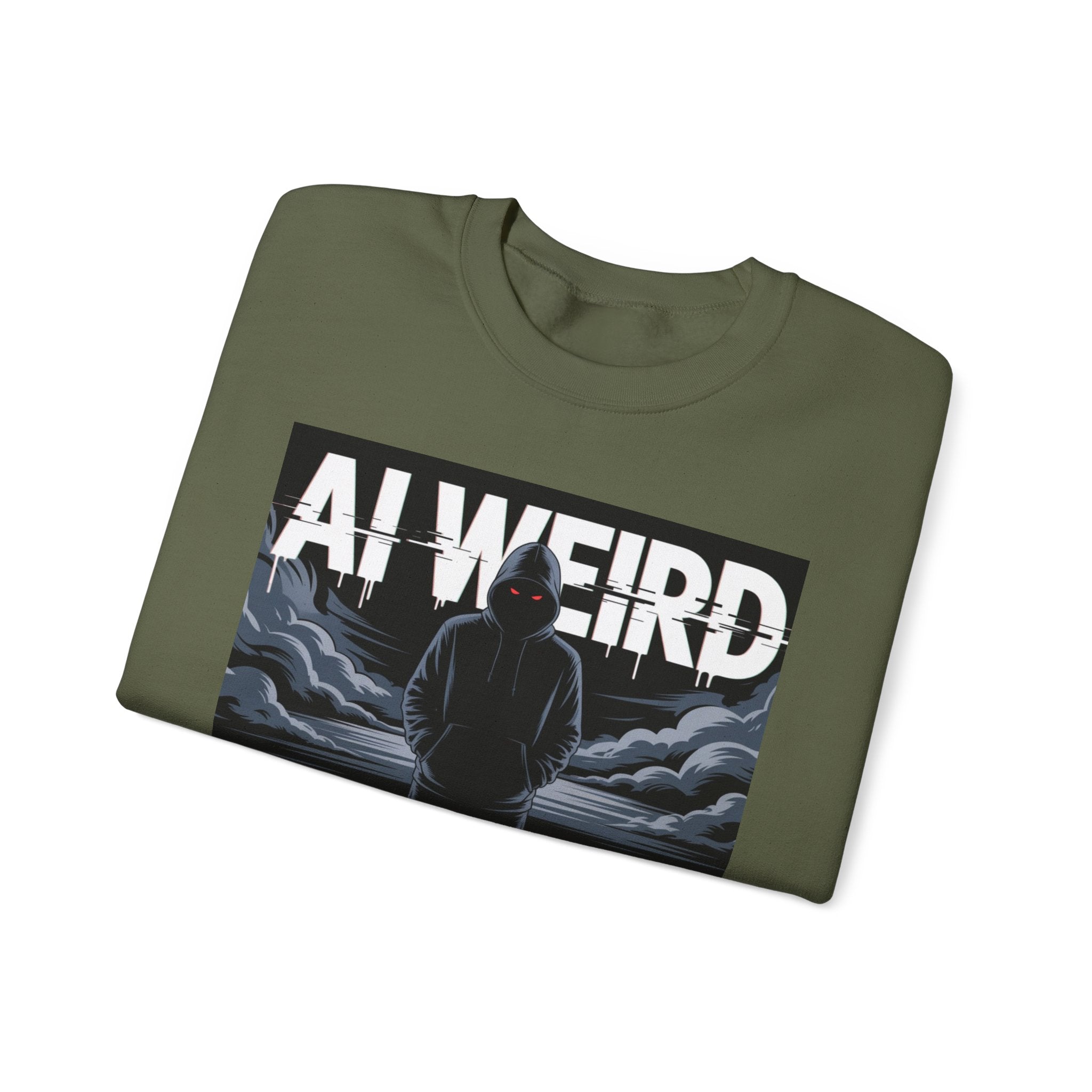 AI WEIRD – “DARK DATA ENTITY” Unisex Heavy Blend™ Crewneck Sweatshirt