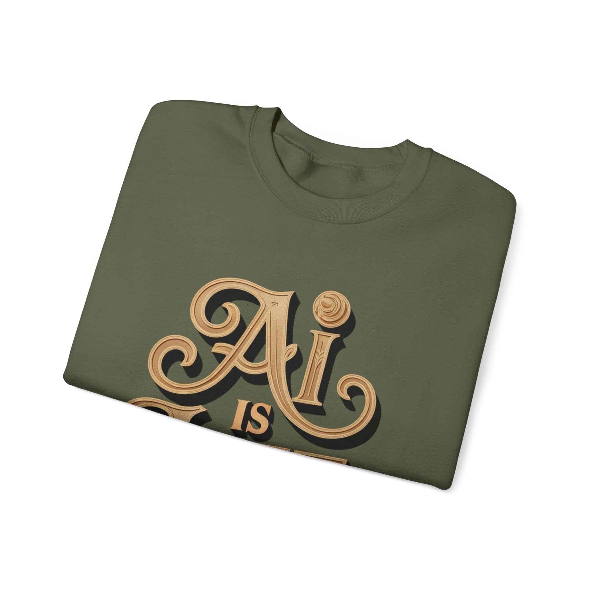 AI IS LIFE  "Golden Neuralwave"  Unisex Heavy Blend™ Crewneck Sweatshirt