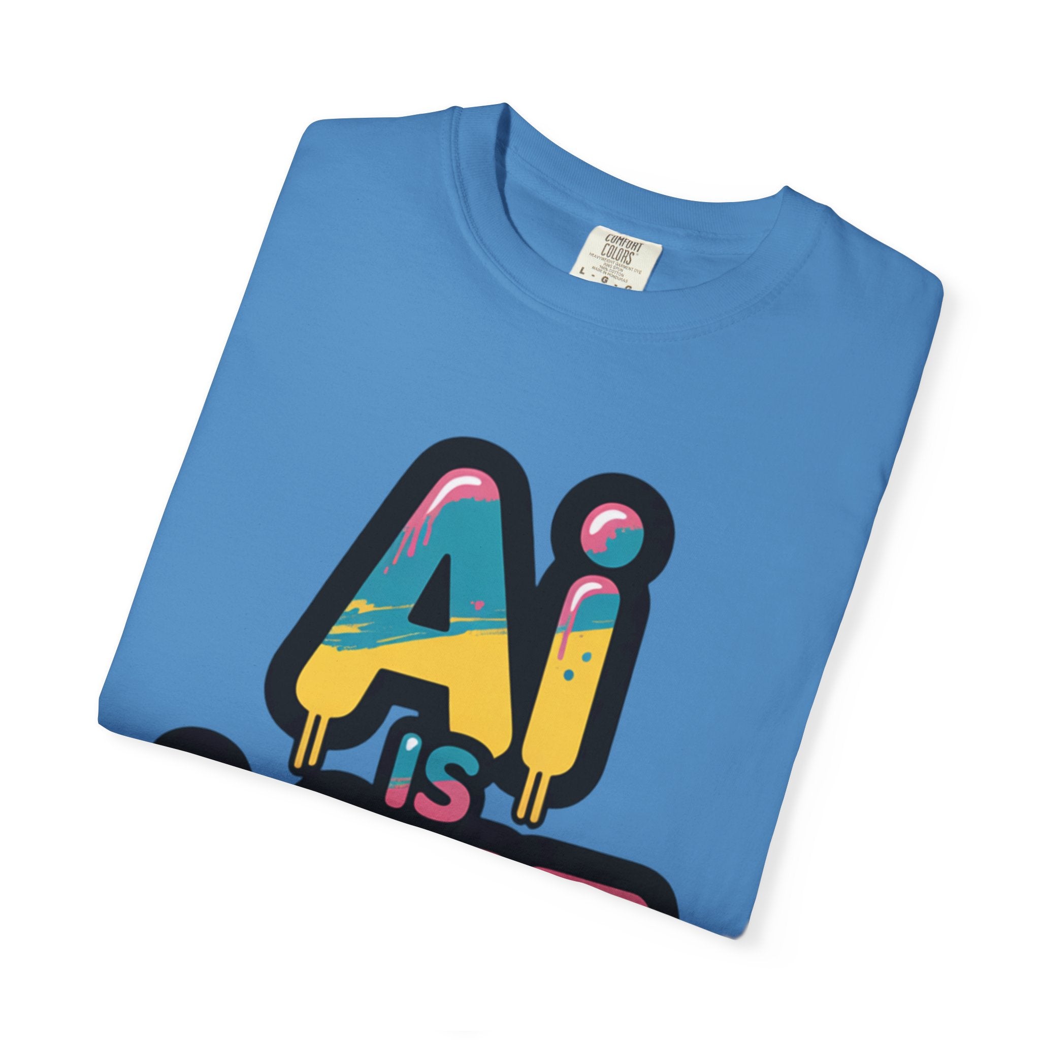 AI IS LIFE  " Neon Circuit " Unisex Garment-Dyed T-shirt