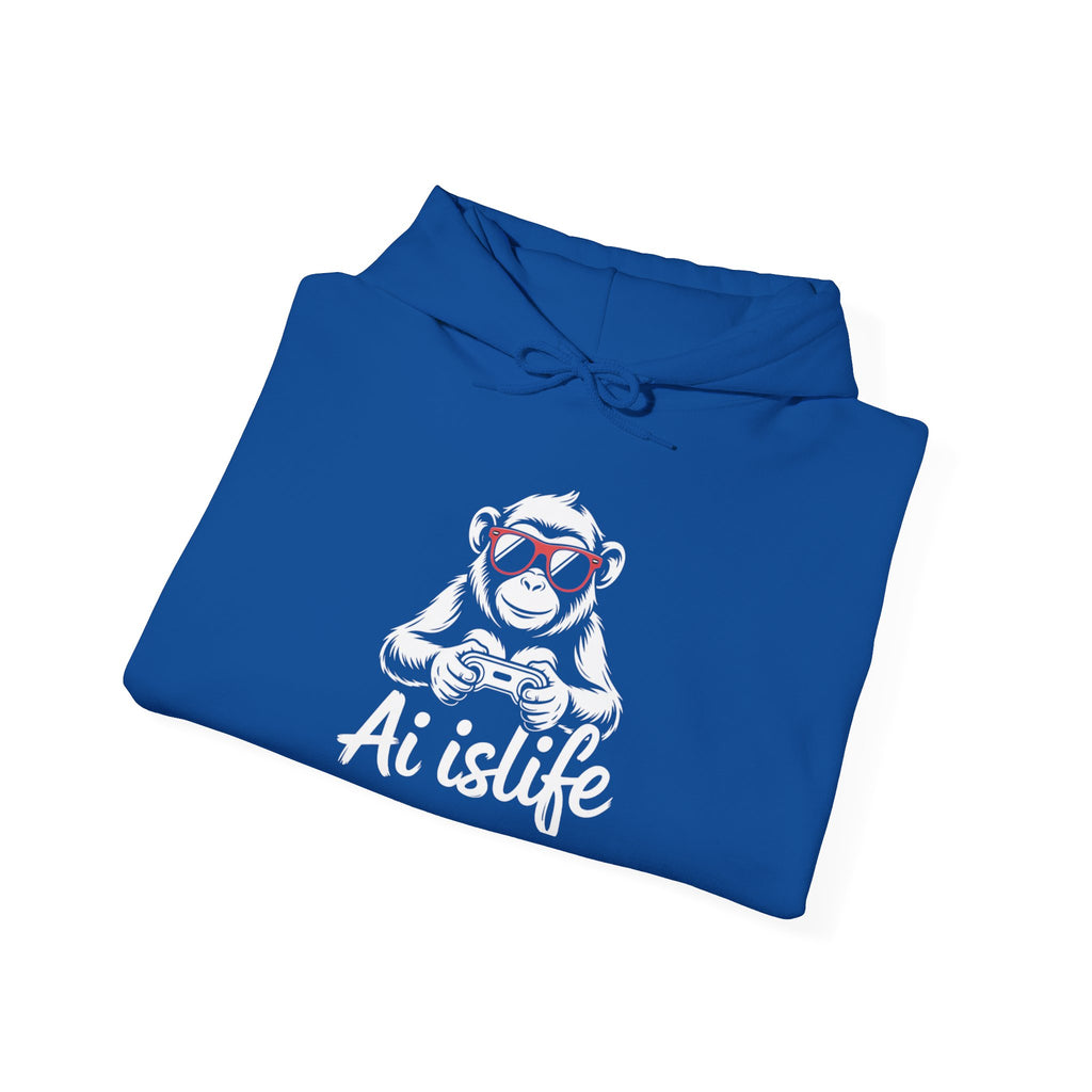 AI is Life "GAMER CHIMP ELITE" Unisex Graphic Pullover Hoodie