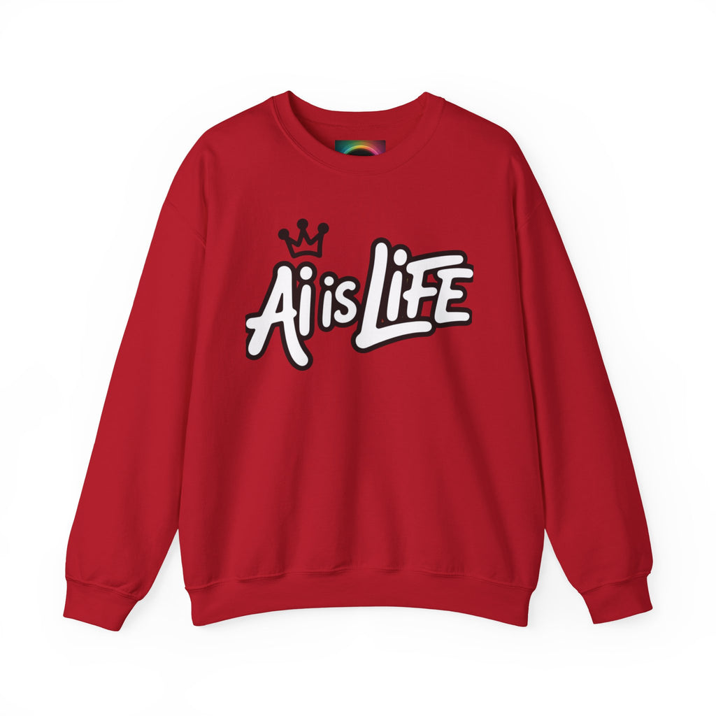 Ai is Life "CROWNED CURSIVE"— Streetwear Crewneck Sweatshirt