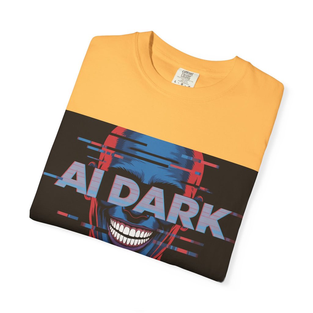 AI DARK " Deepcore Distortion — Cyberpunk Smiling Skull Tee
