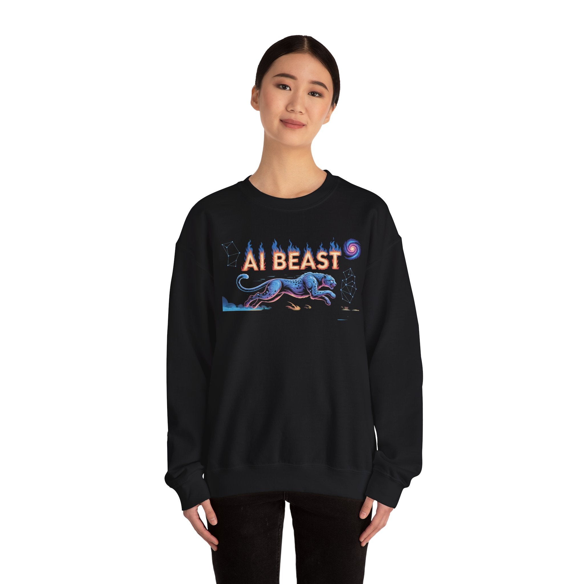 AI BEAST “Digital Predator” Unisex Heavy Blend™ Crewneck Sweatshirt