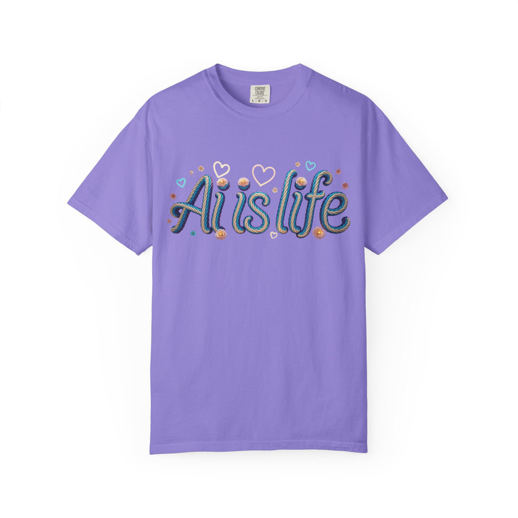 AI is Life  "TWISTED BEAUTY" Unisex Garment-Dyed T-shirt