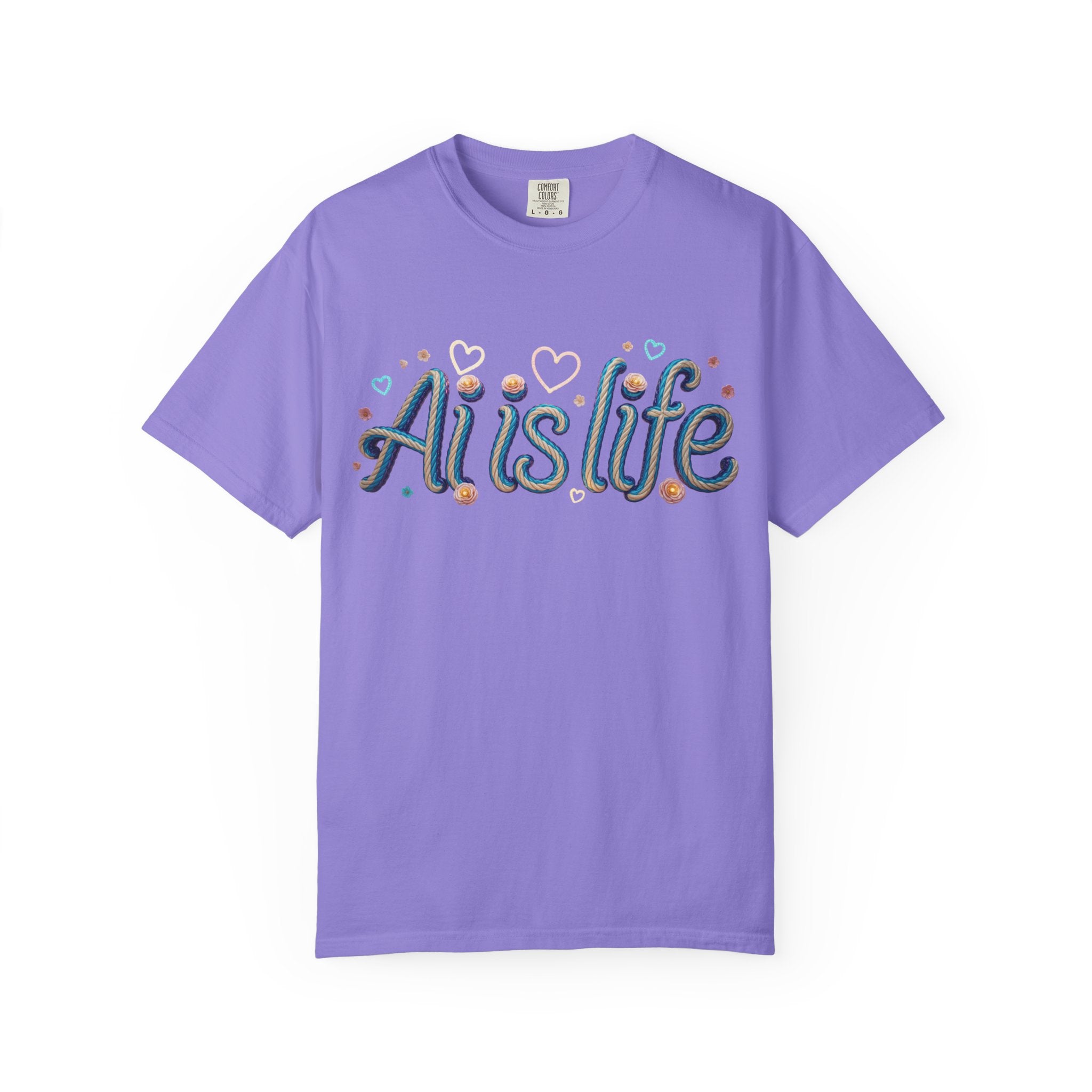 AI is Life  "TWISTED BEAUTY" Unisex Garment-Dyed T-shirt