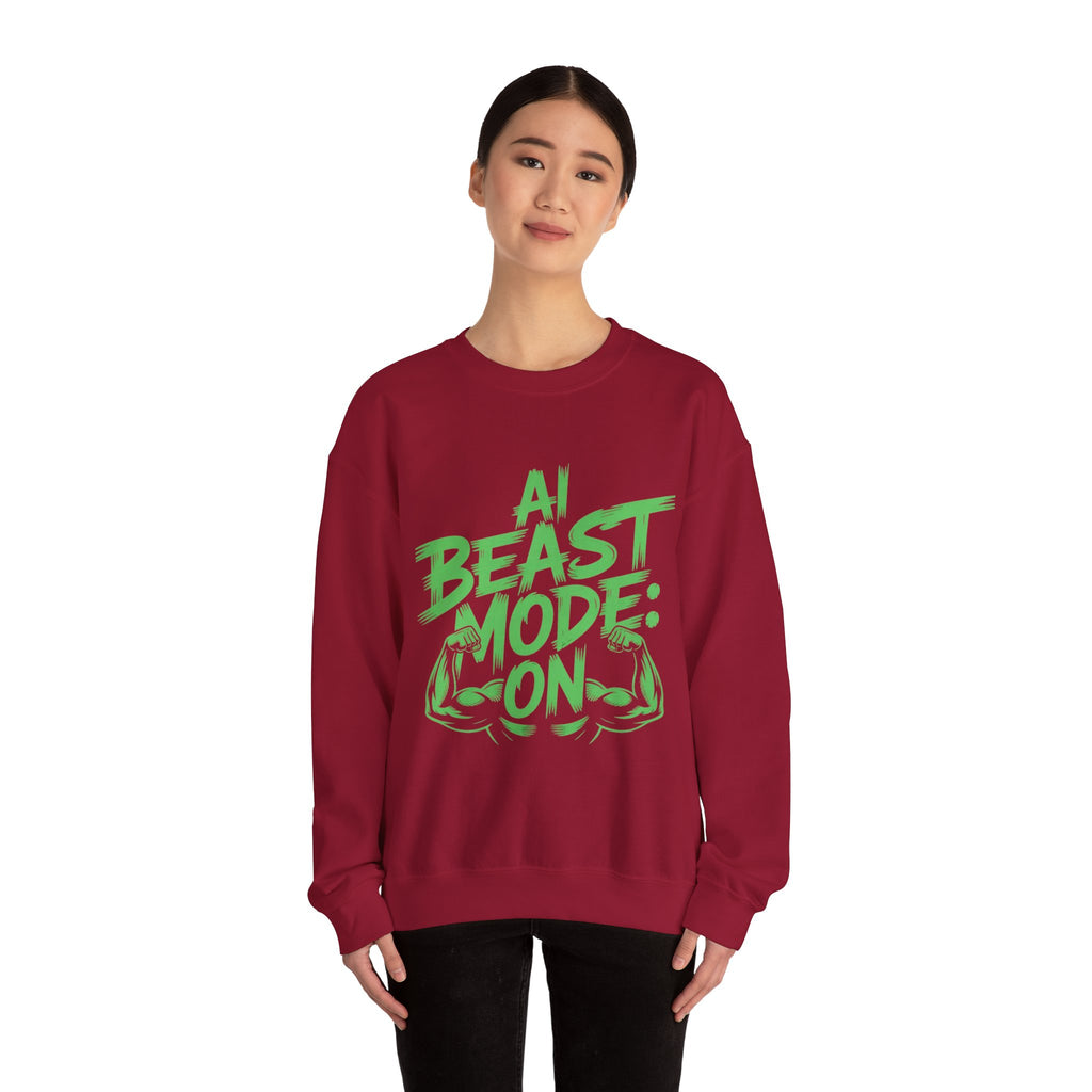 AI BEAST MODE: ON “DIGITAL HULK ENERGY” Unisex Heavy Blend™ Crewneck Sweatshirt