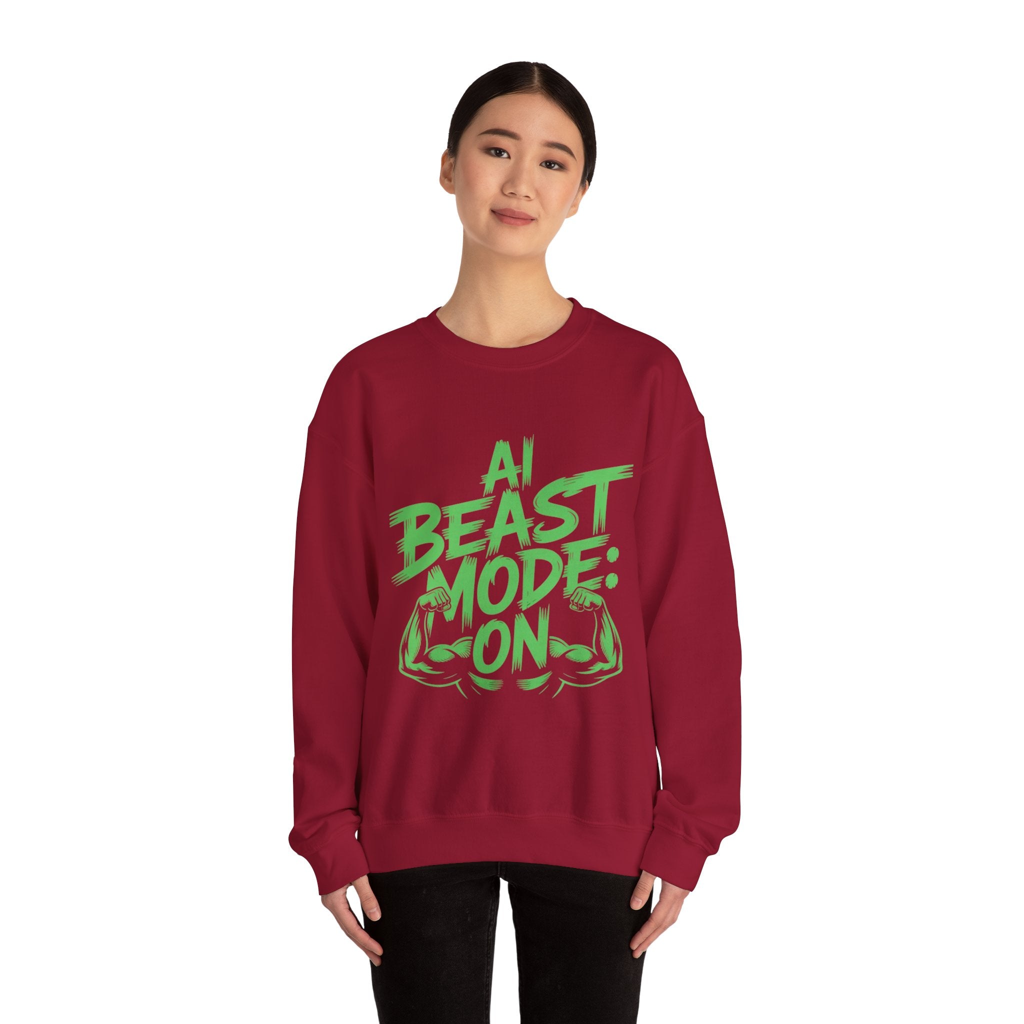 AI BEAST MODE: ON “DIGITAL HULK ENERGY” Unisex Heavy Blend™ Crewneck Sweatshirt