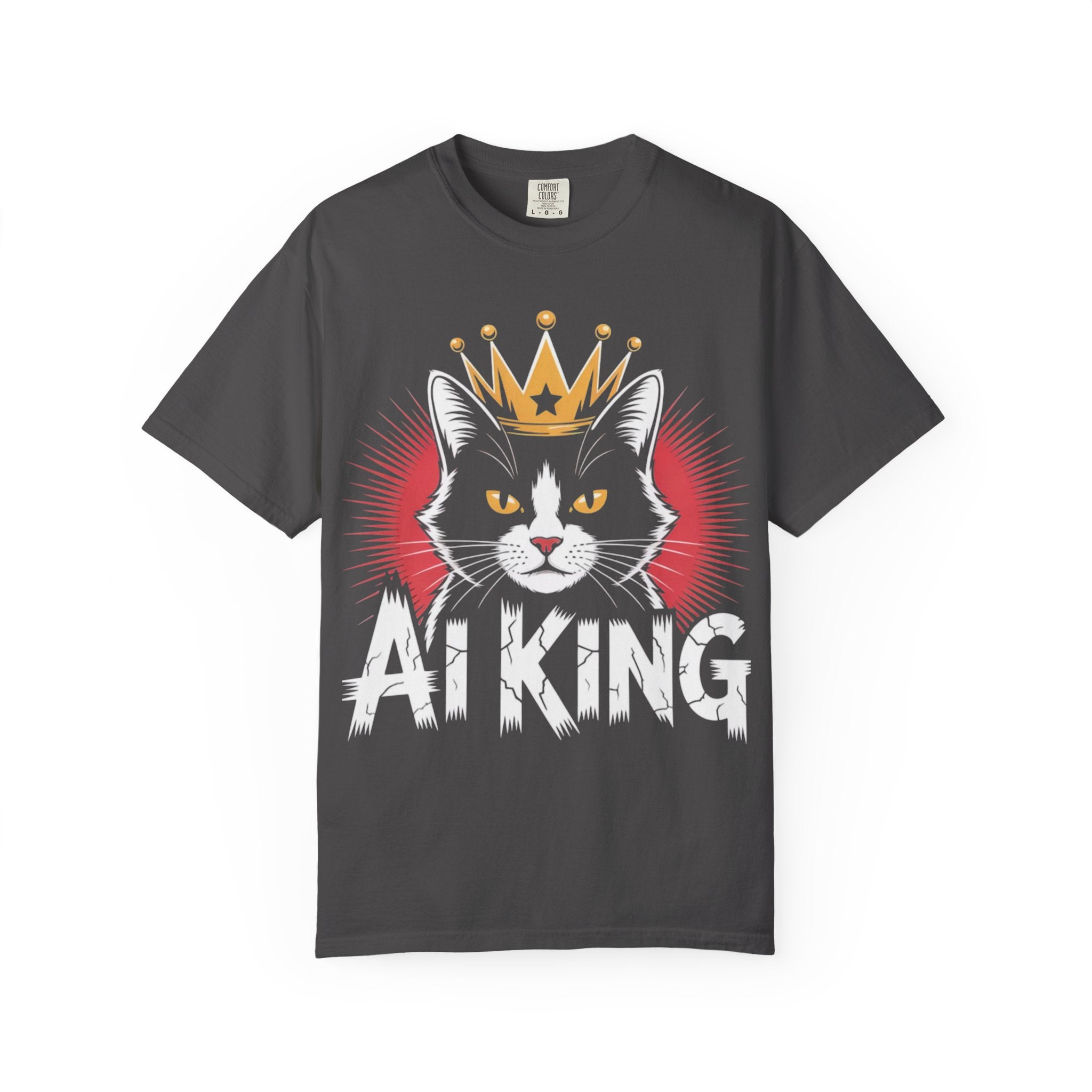 AI king ""Glitch Monarch"" Garment-Dyed T-shirt (Men)