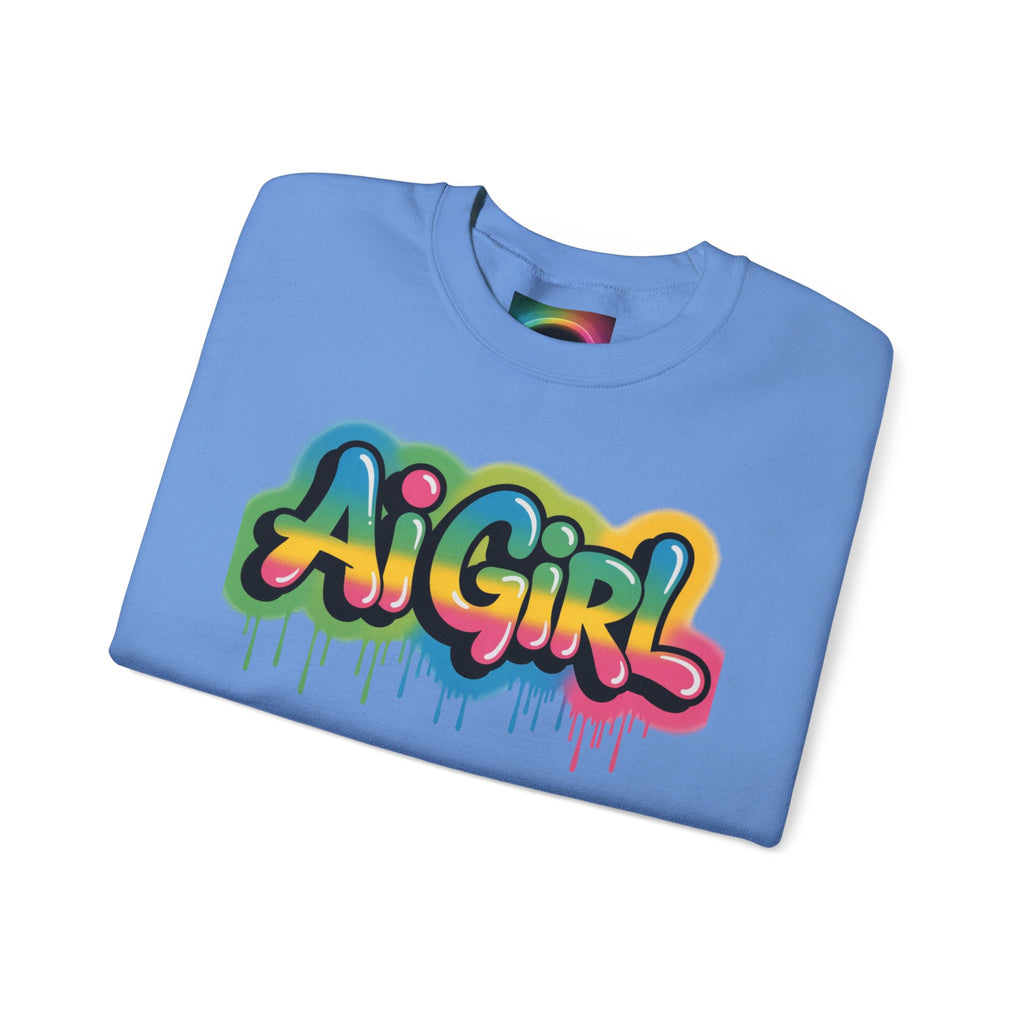 Ai Girl "Graffiti Glow" Unisex Heavy Blend Crewneck Sweatshirt