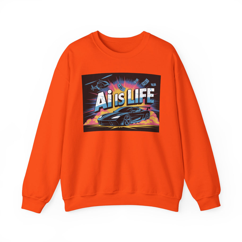 AI Is Life  "Action Mode”  Unisex Heavy Blend™ Crewneck Sweatshirt