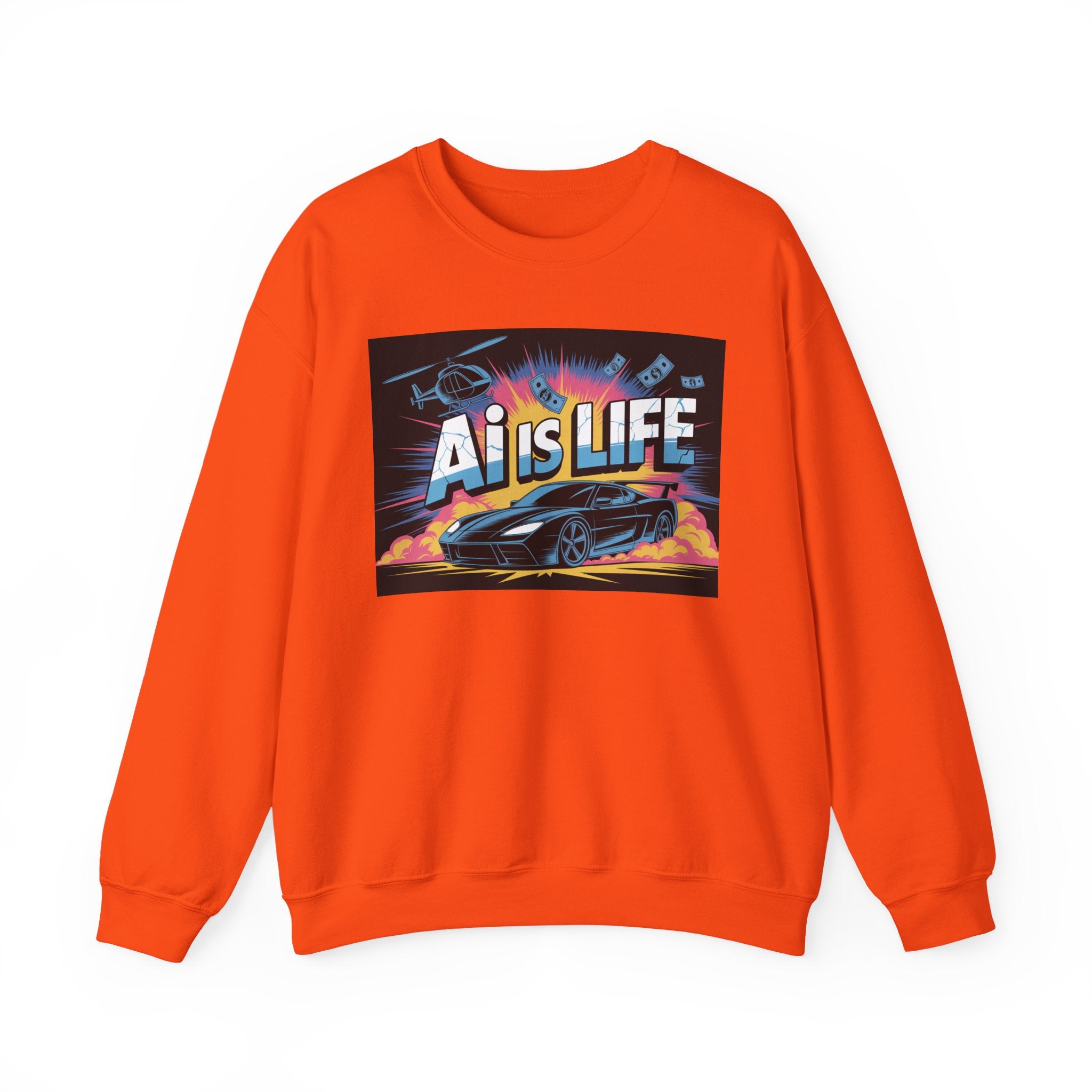 AI Is Life  "Action Mode”  Unisex Heavy Blend™ Crewneck Sweatshirt