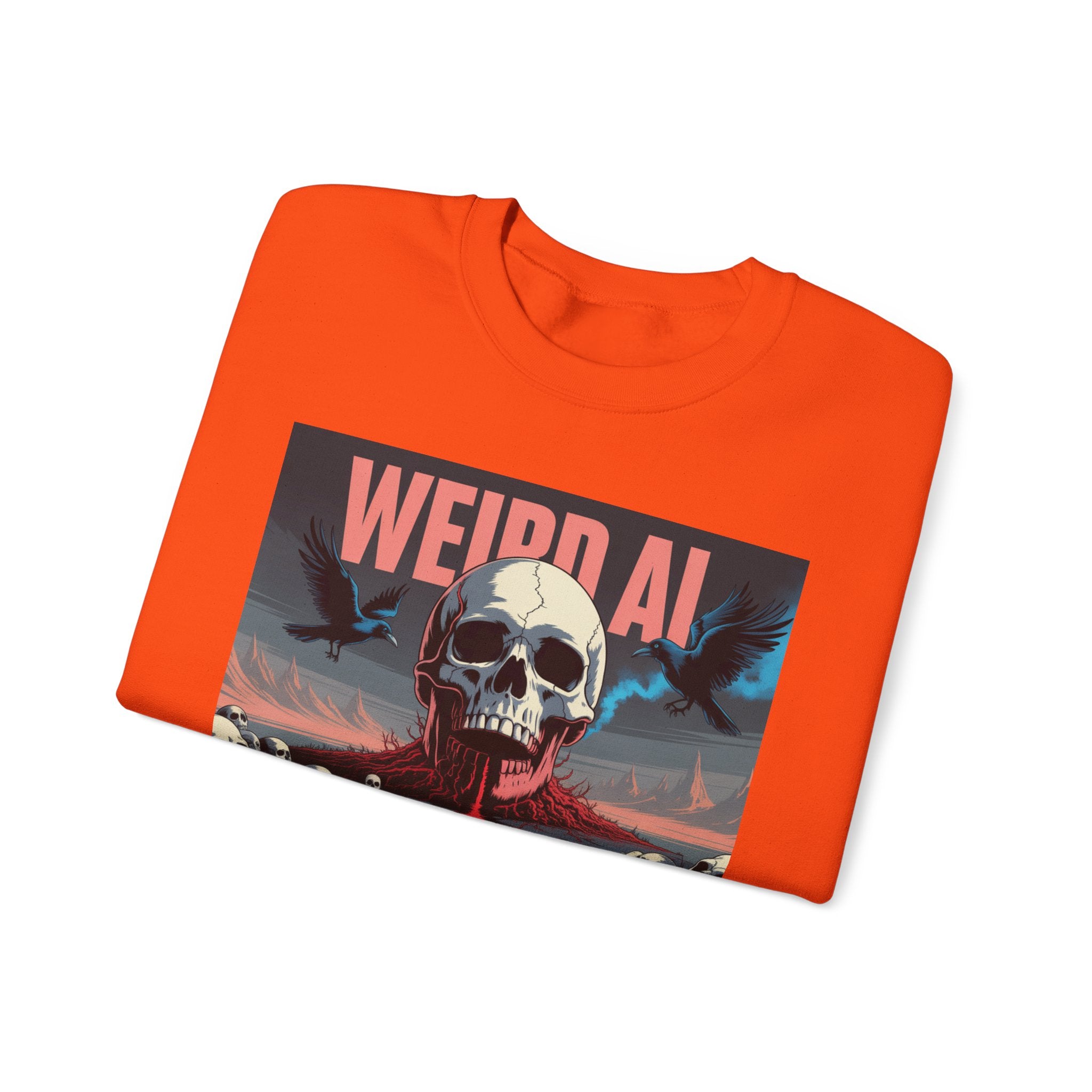 Weird AI  "Skeleton Volcano Edition” Unisex Heavy Blend™ Crewneck Sweatshirt