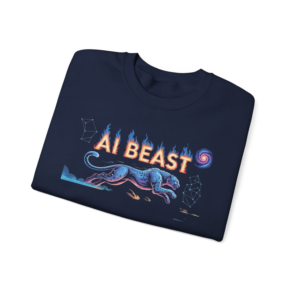 AI BEAST “Digital Predator” Unisex Heavy Blend™ Crewneck Sweatshirt