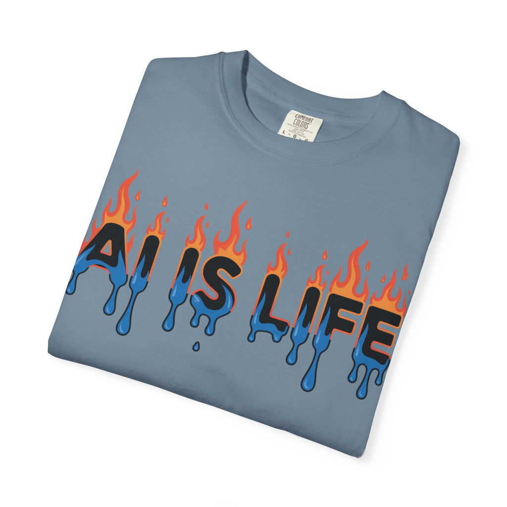 AI IS LIFE – “AI MELTDOWN” Unisex Garment-Dyed T-shirt