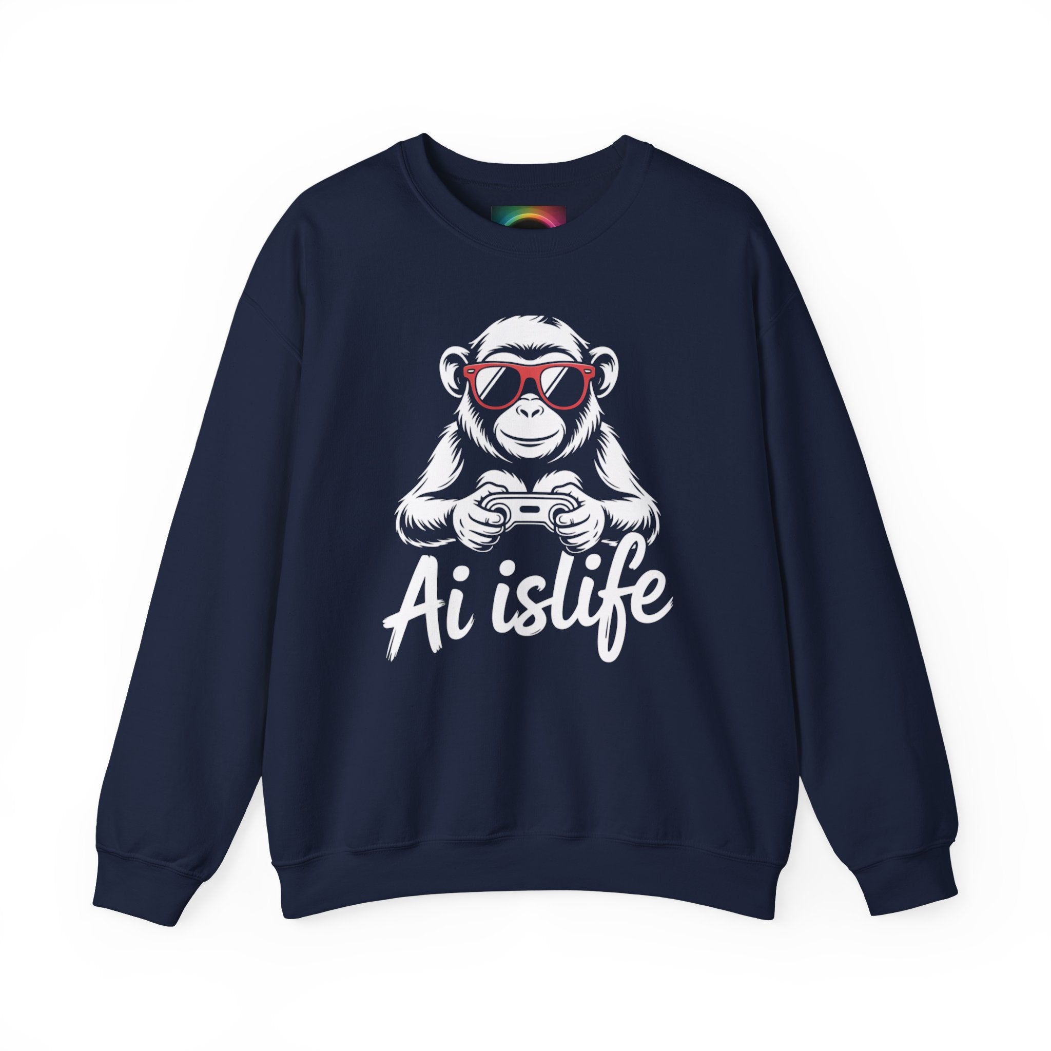 AI Is Life "GAMER CHIMP ELITE" Unisex Graphic Crewneck Sweatshirt