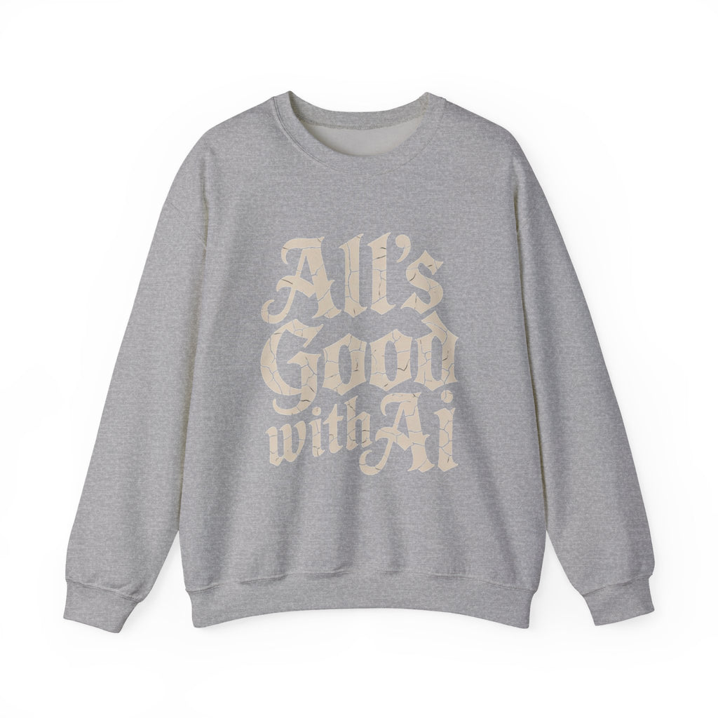 ALL’S GOOD WITH AI “Cracked Code Classic” Unisex Heavy Blend Crewneck Sweatshirt