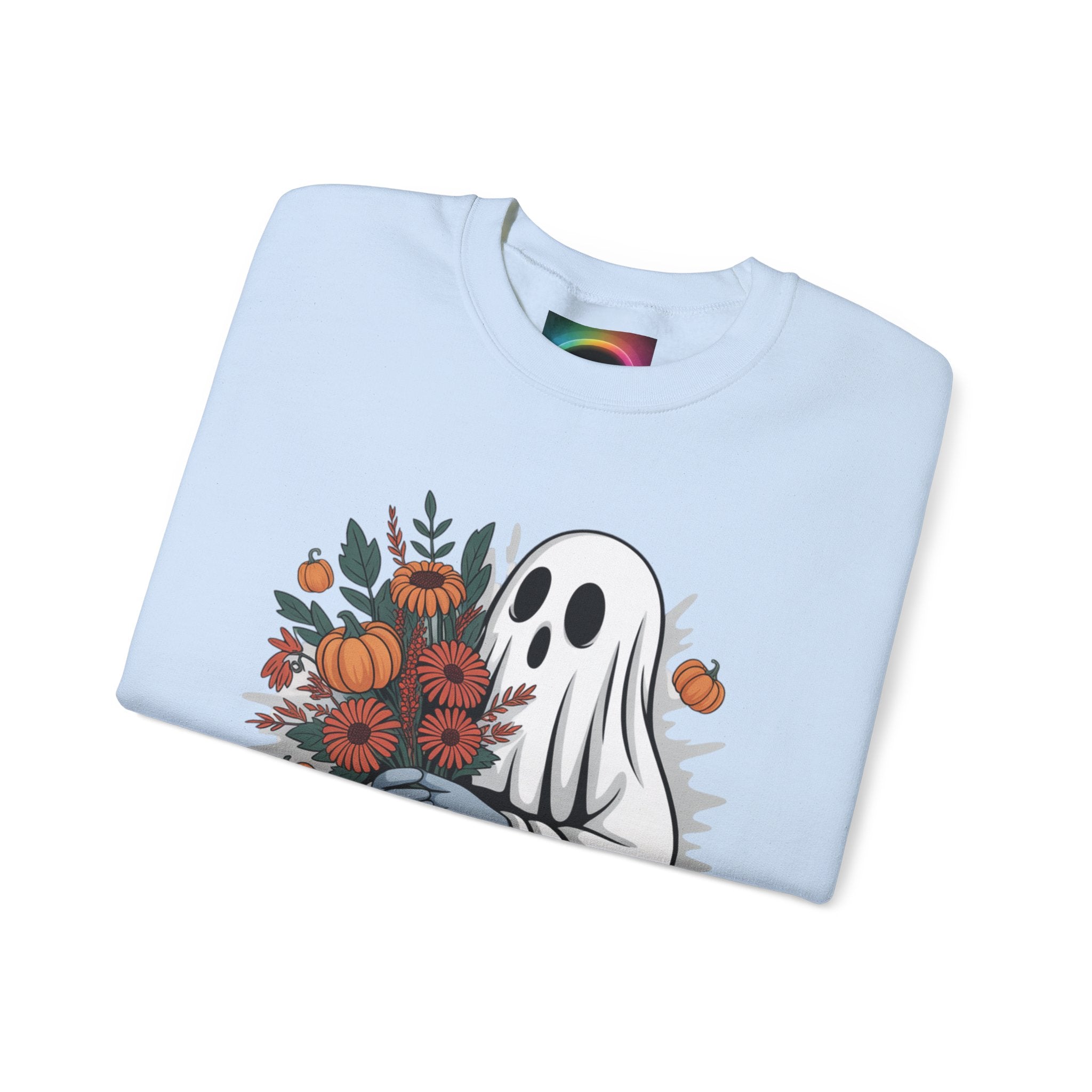 AI Weird "Glitch Garden  Ghost" Unisex Garment-Dyed Sweatshirt