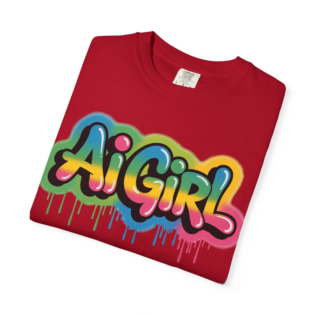 Ai Girl  "Graffiti Glow " Unisex Heavy Blend Garment-Dyed T-shirt