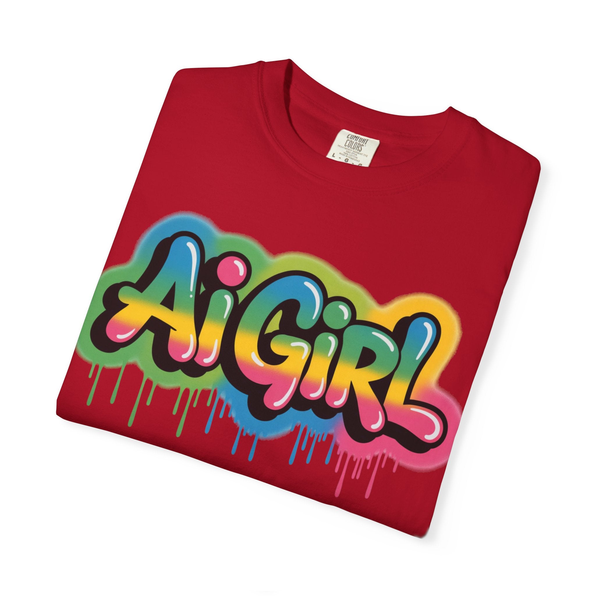 Ai Girl  "Graffiti Glow " Unisex Heavy Blend Garment-Dyed T-shirt