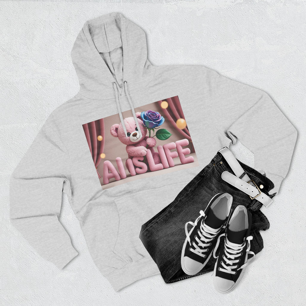 AI IS LIFE  "CUTE CIRCUIT" Three-Panel Fleece Hoodie