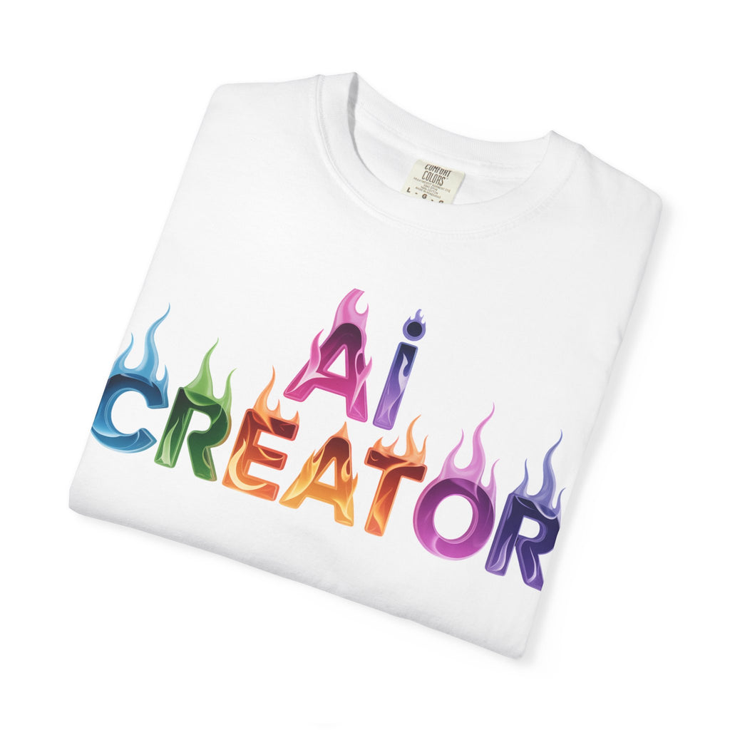AI CREATOR  "Fire in the Code" Unisex Garment-Dyed T-shirt
