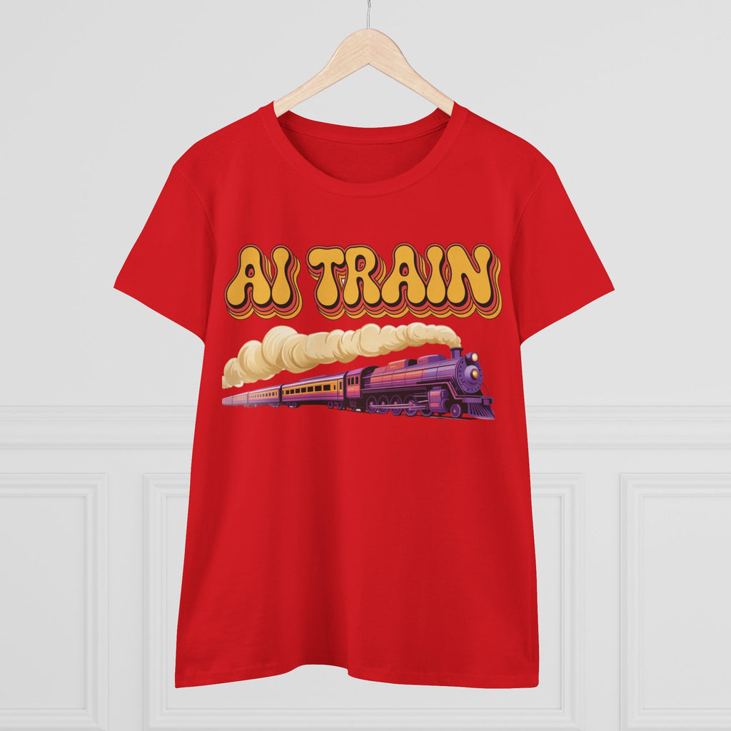 AI TRAIN  "Quantum Rail System" Women's Midweight Cotton Tee