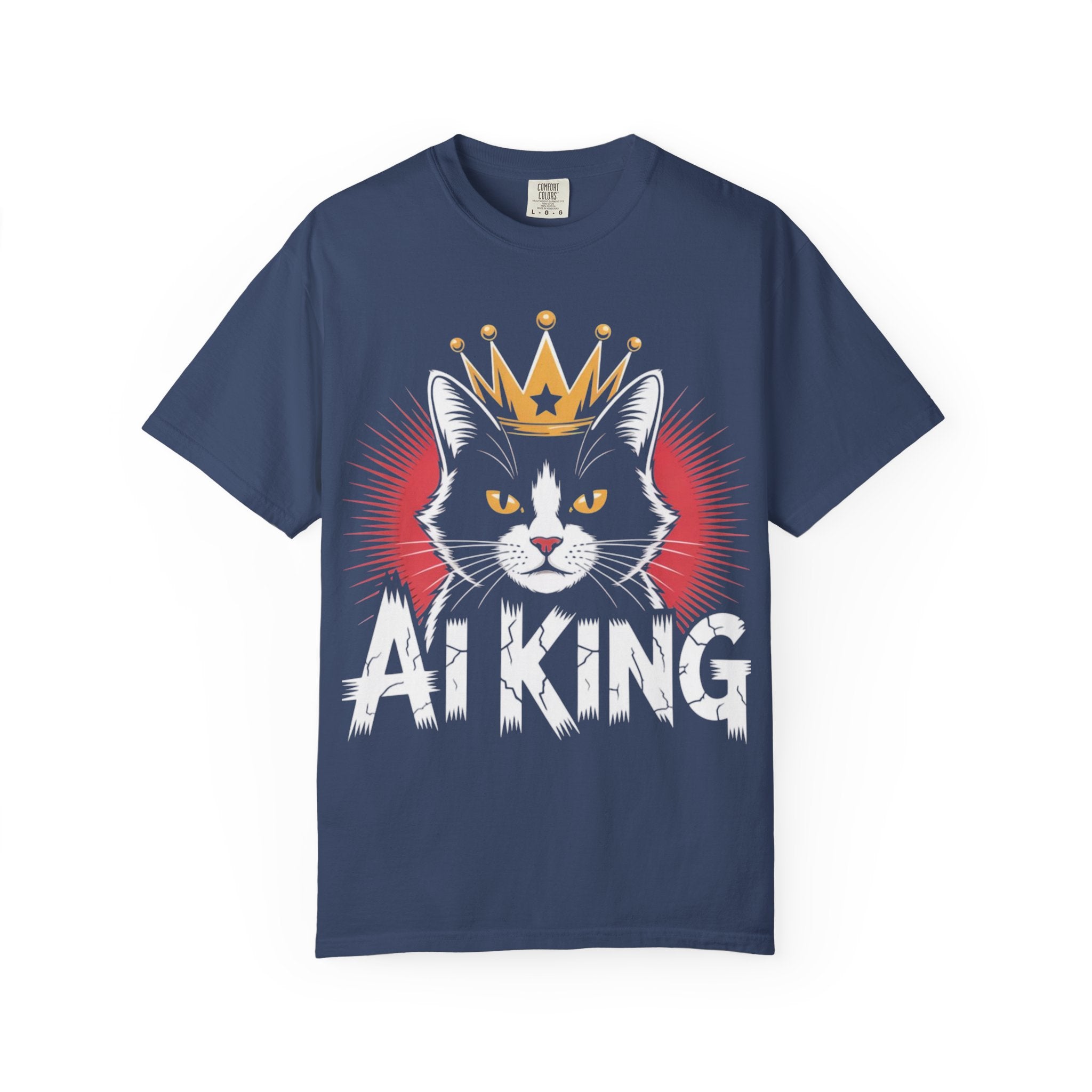 AI king ""Glitch Monarch"" Garment-Dyed T-shirt (Men)