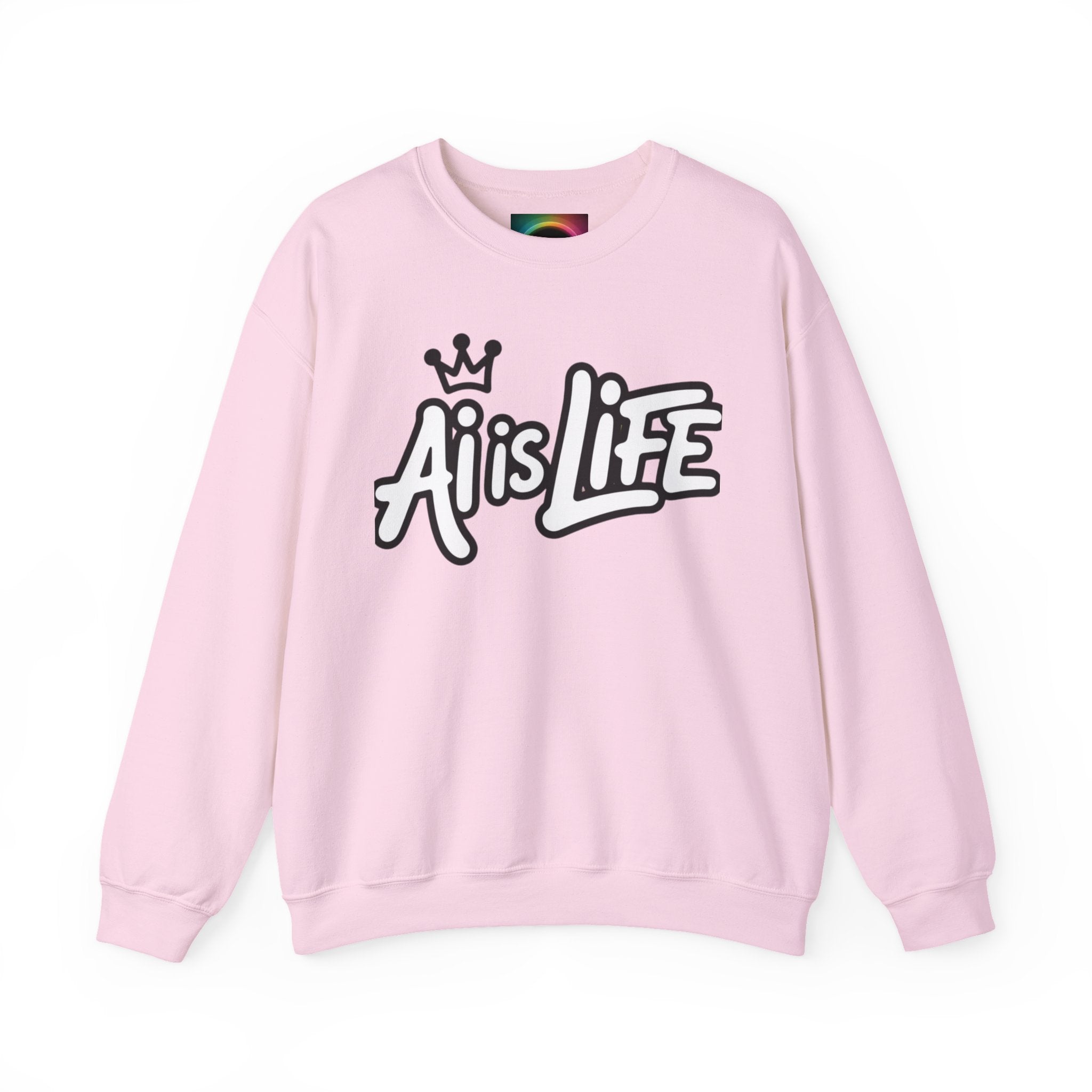 Ai is Life "CROWNED CURSIVE"— Streetwear Crewneck Sweatshirt