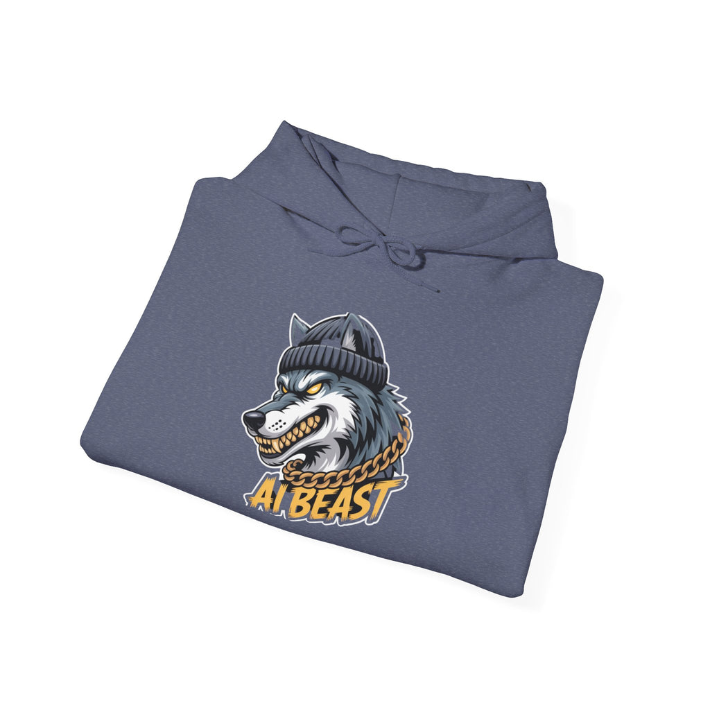 AI BEAST  "Wolf Byte Syndicate" Unisex Heavy Blend™ Hooded Sweatshirt