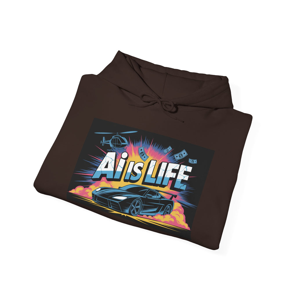 AI is LIFE " Action Mode "  Unisex Heavy Blend™ Hooded Sweatshirt