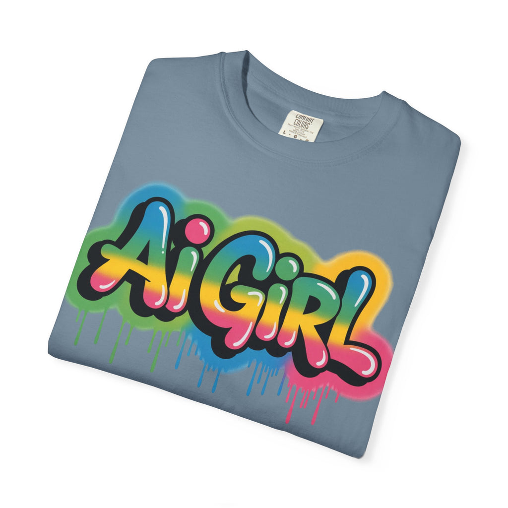 Ai Girl  "Graffiti Glow " Unisex Heavy Blend Garment-Dyed T-shirt