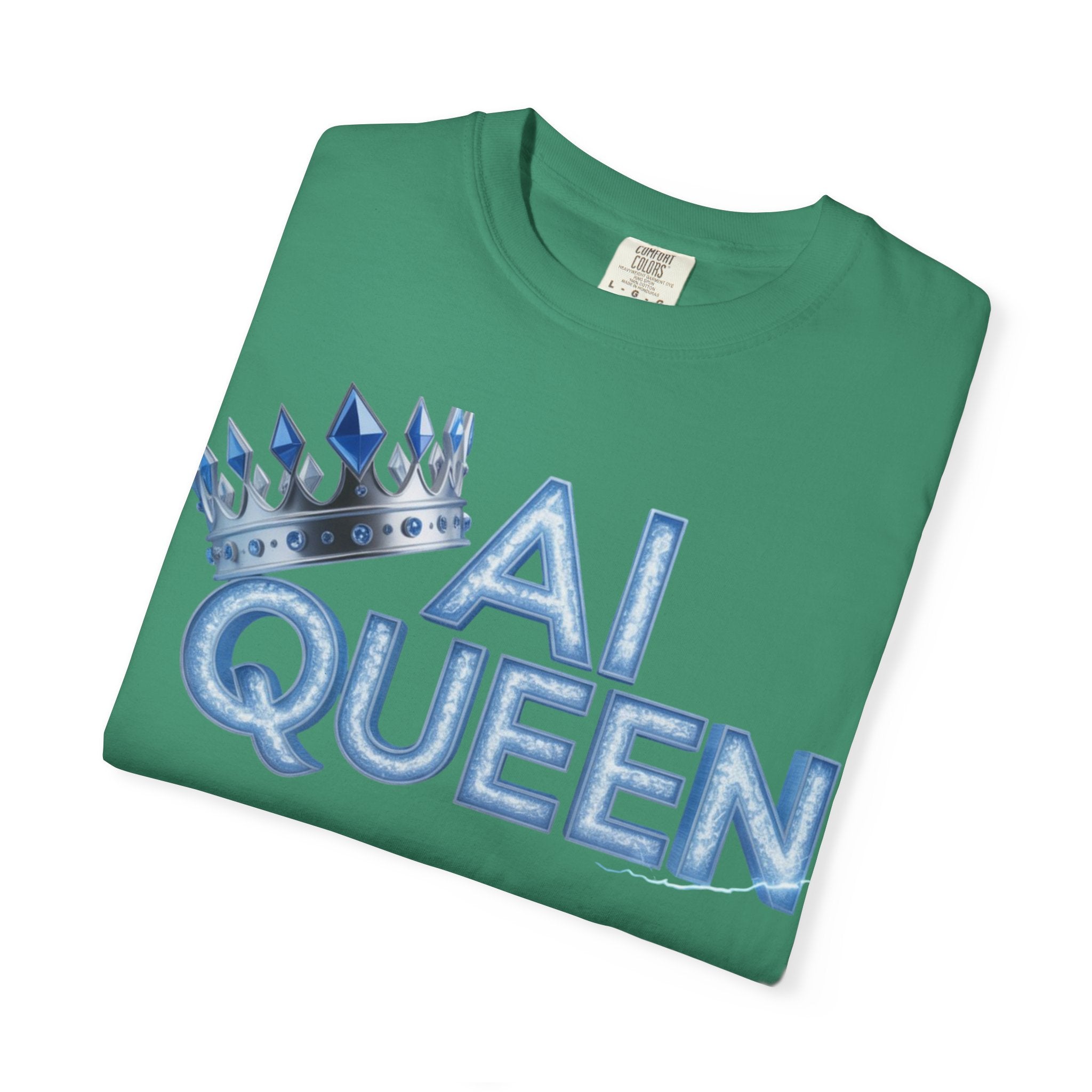 AI Queen "Frost Crown Frequency" Unisex Garment-Dyed T-shirt