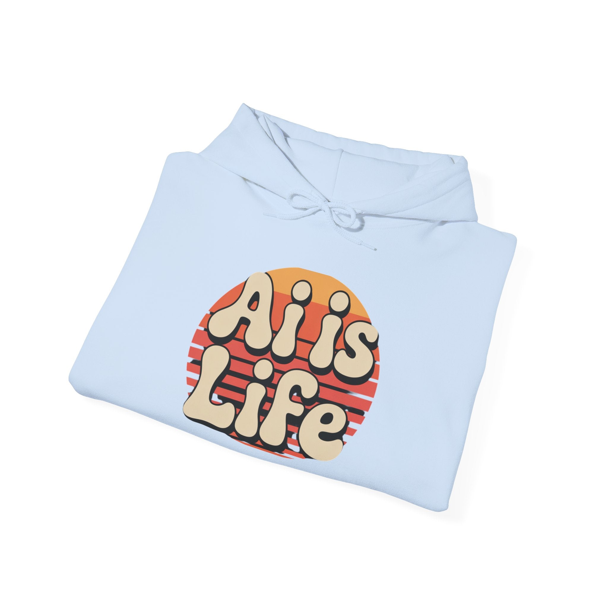 AI is Life "SUNSET CIRCUITRY" Unisex Minimal Blank Hooded Sweatshirt
