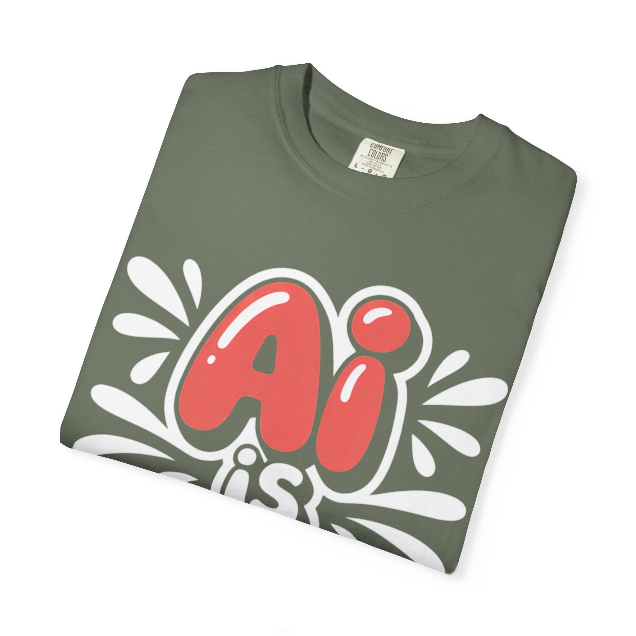 AI IS LIFE  " Neural Pop " Unisex Garment-Dyed T-shirt