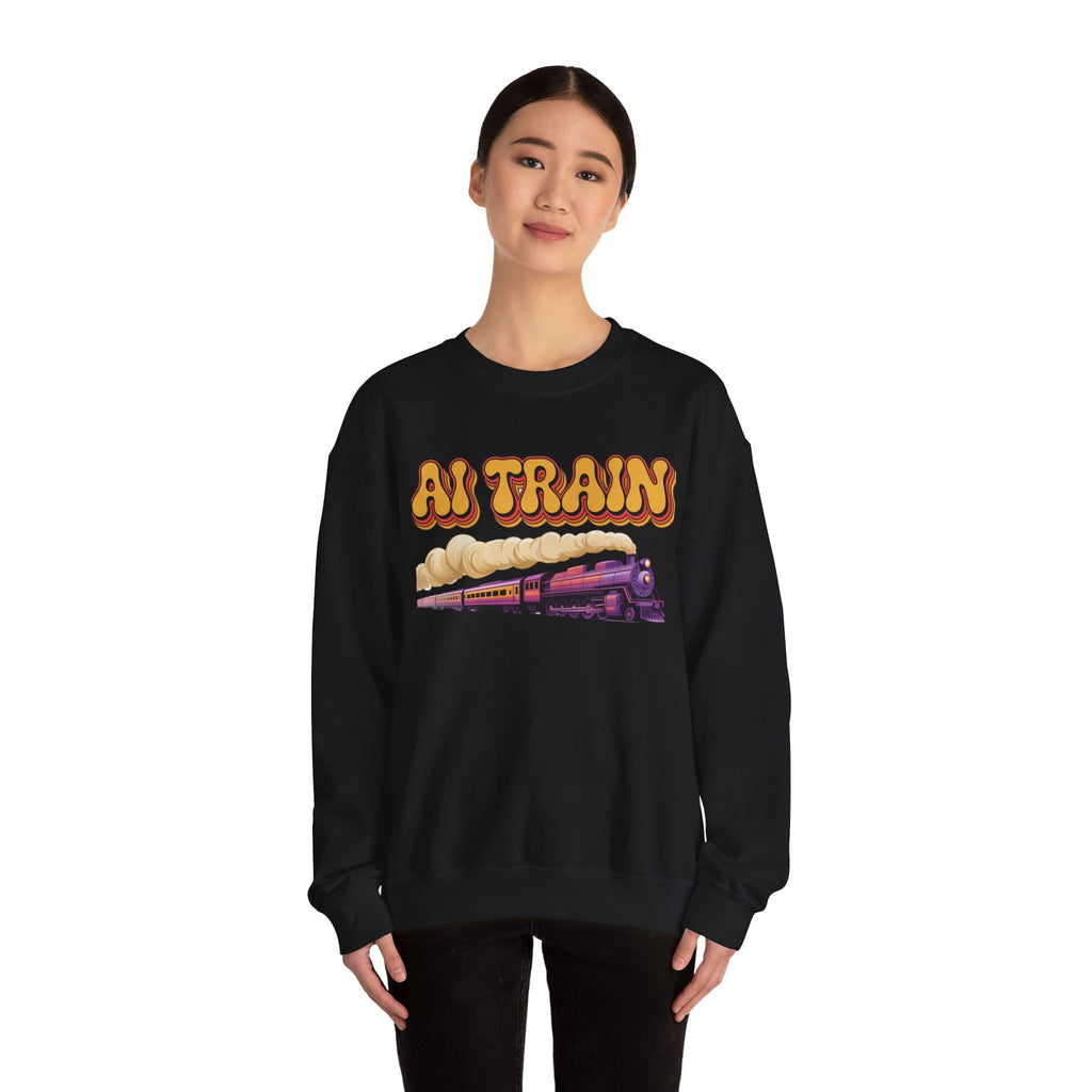 AI TRAIN  "Quantum Rail System" Unisex Heavy Blend™ Crewneck Sweatshirt
