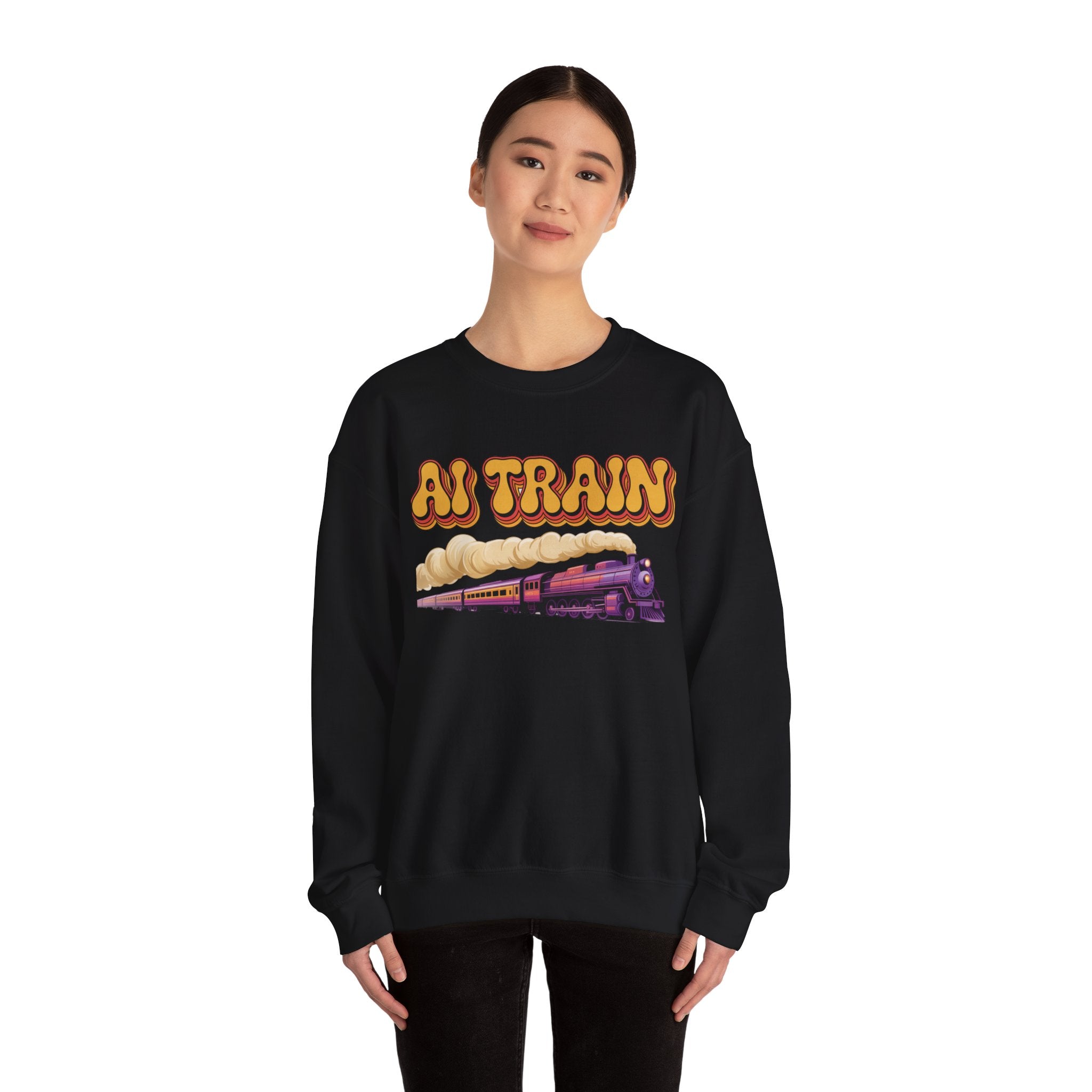 AI TRAIN  "Quantum Rail System" Unisex Heavy Blend™ Crewneck Sweatshirt