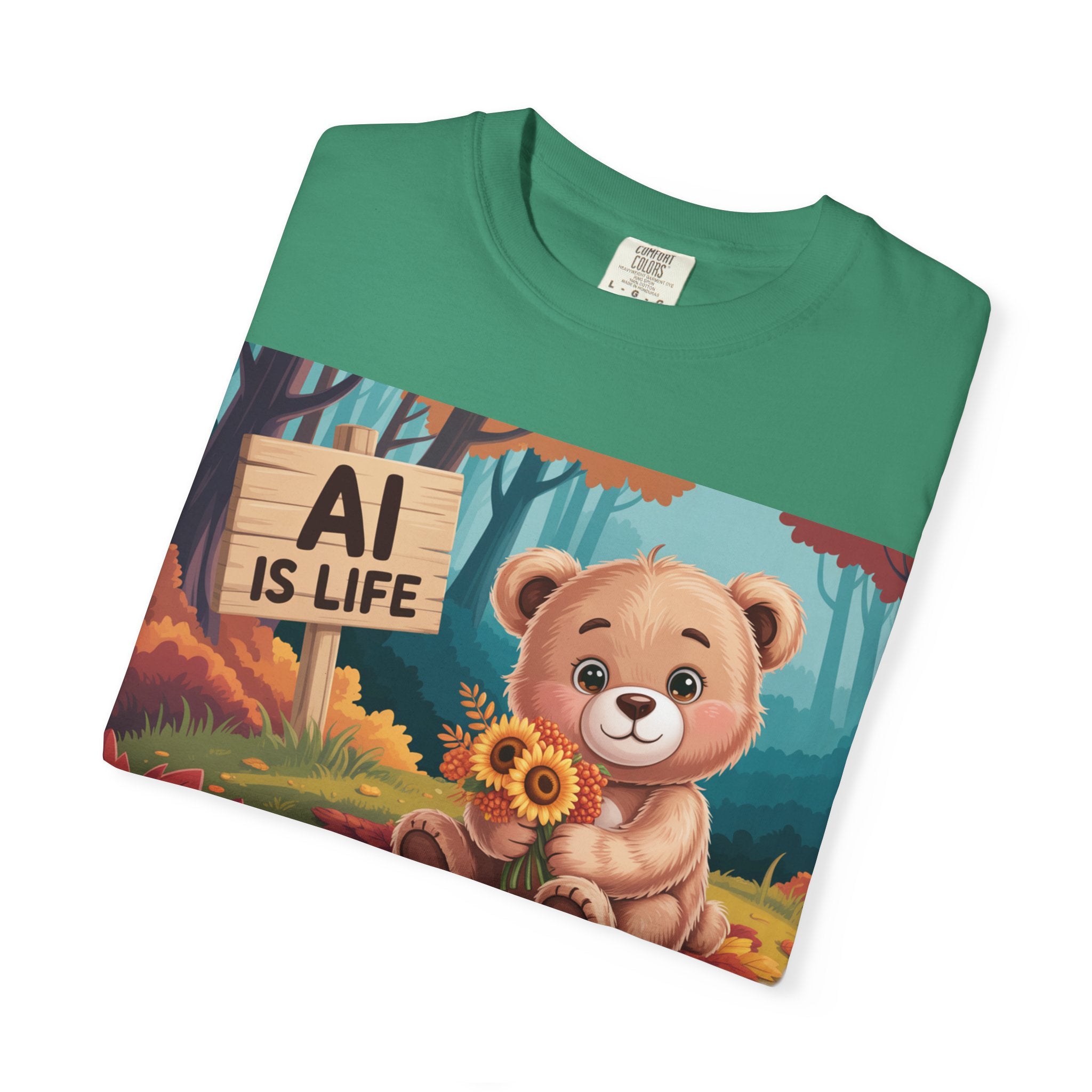 AI IS LIFE  " Cuddle Code "  Unisex Garment-Dyed T-shirt