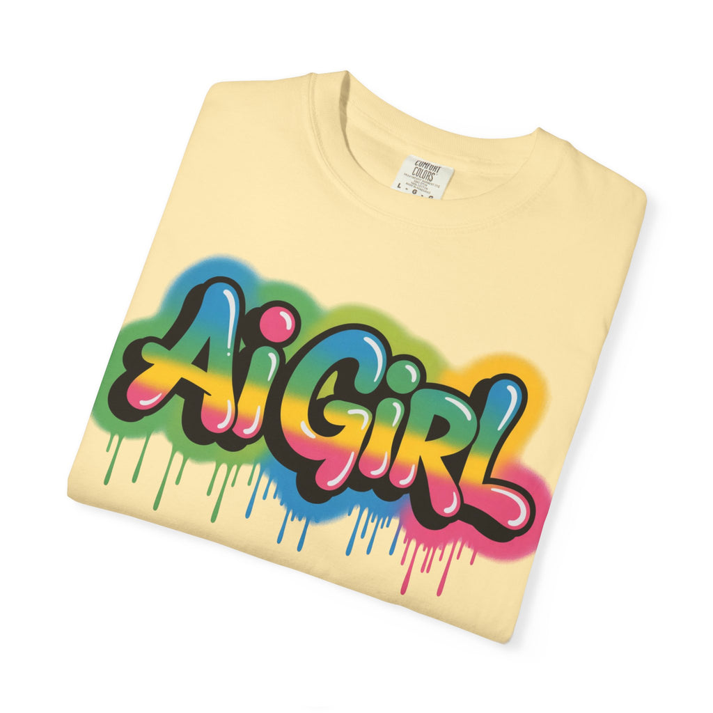Ai Girl  "Graffiti Glow " Unisex Heavy Blend Garment-Dyed T-shirt