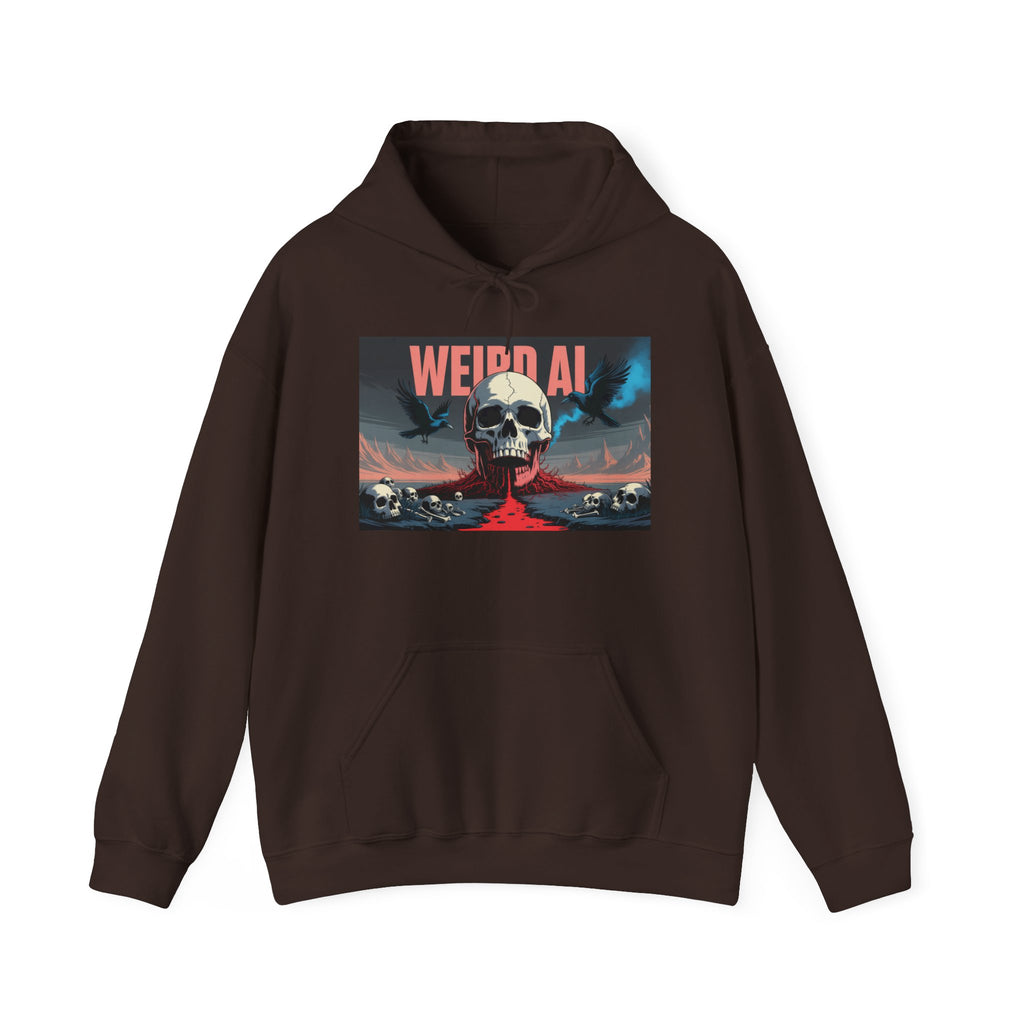 Weird AI " Skeleton Volcano Edition " Unisex Heavy Blend™ Hooded Sweatshirt