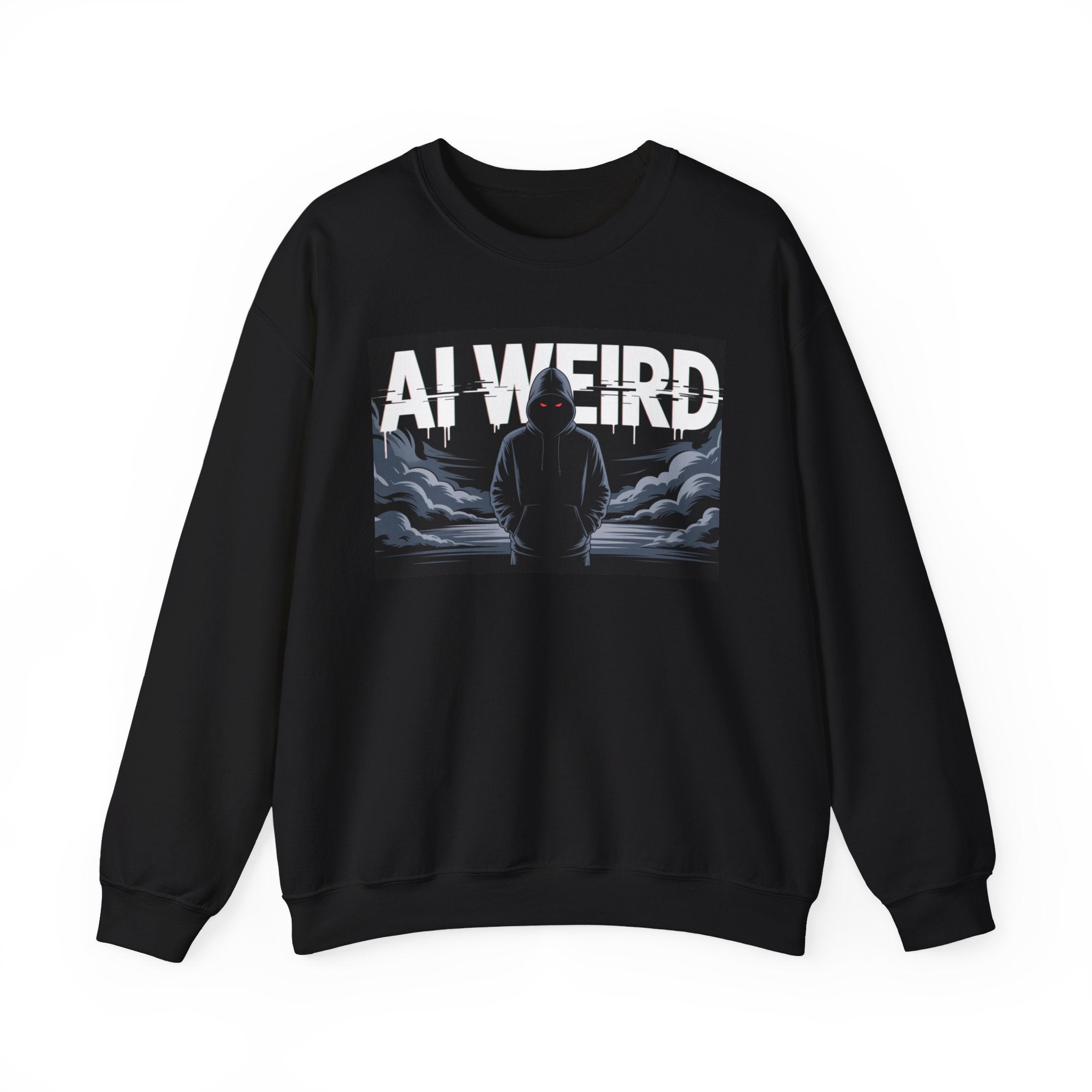 AI WEIRD – “DARK DATA ENTITY” Unisex Heavy Blend™ Crewneck Sweatshirt