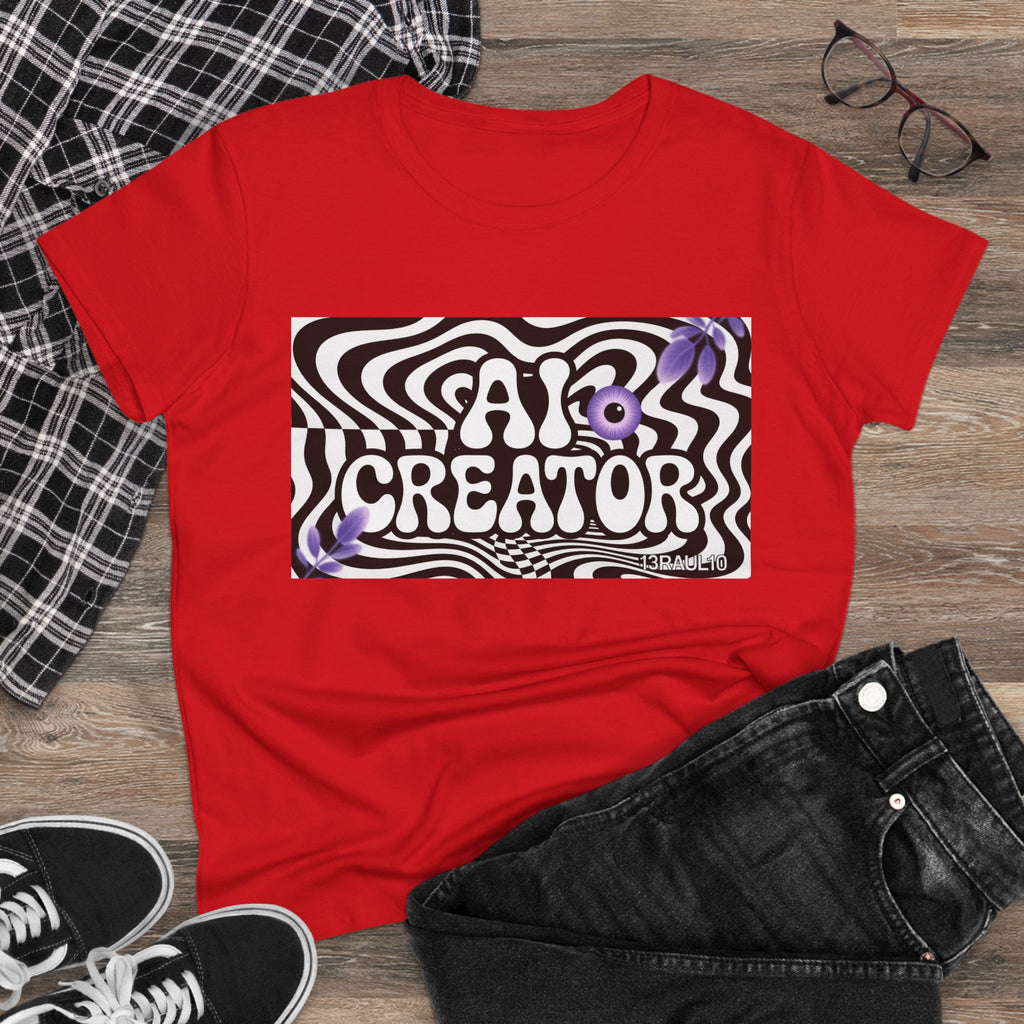 AI Creator  "Optic Loop" Women's Midweight Cotton Tee
